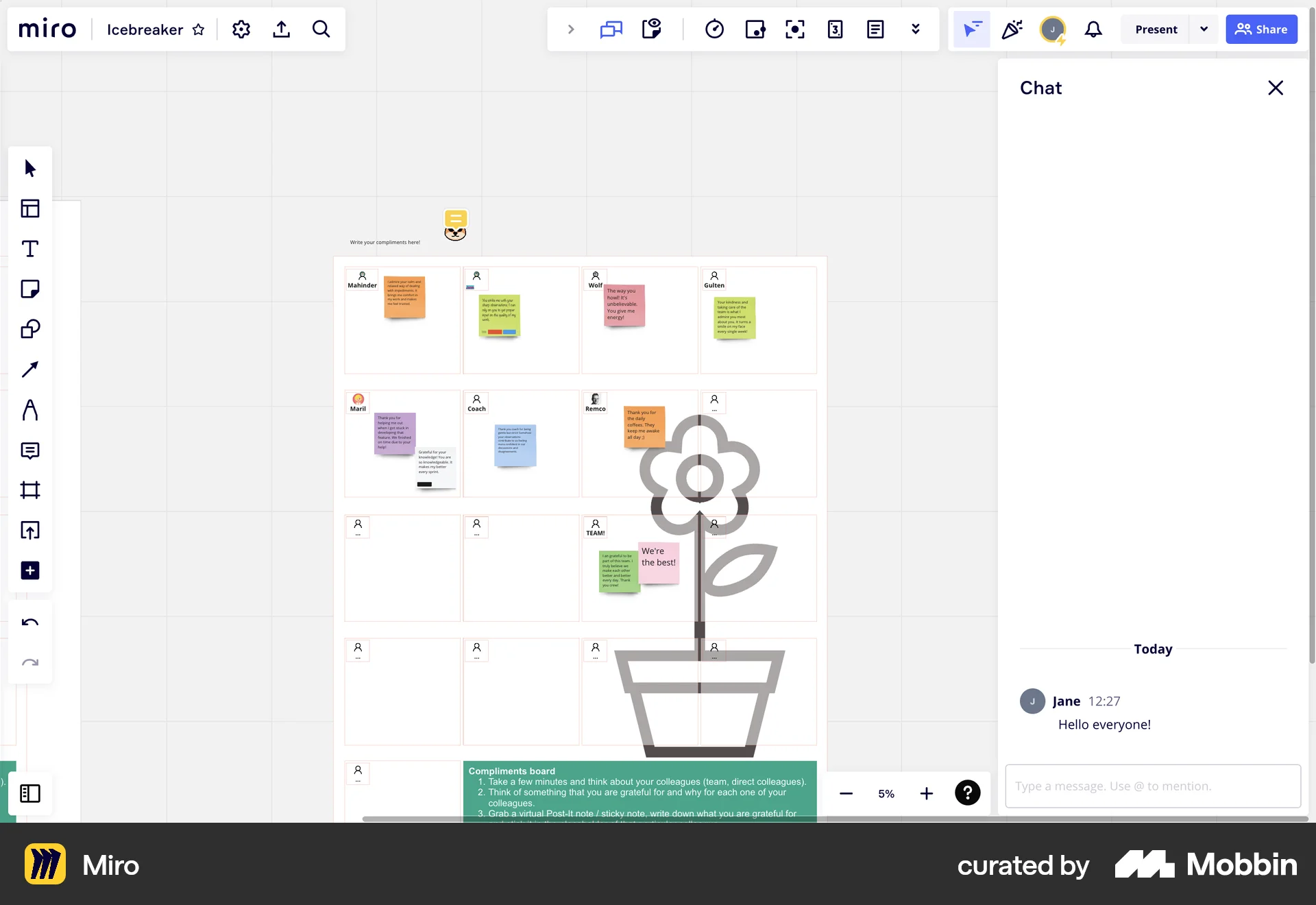 Miro Web Chat Detail screen