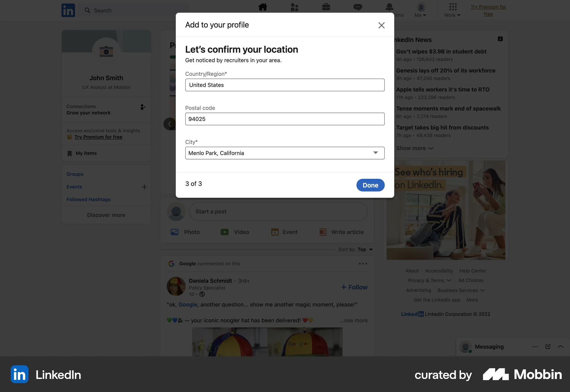 LinkedIn Web Jobs & Recruitment App screen