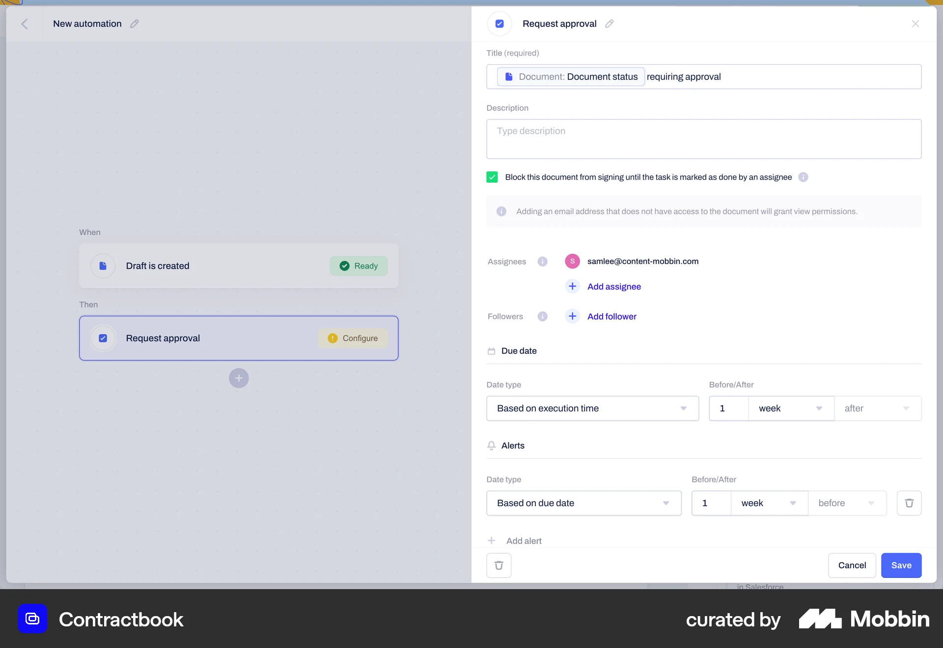 Contractbook Web Schedule screen