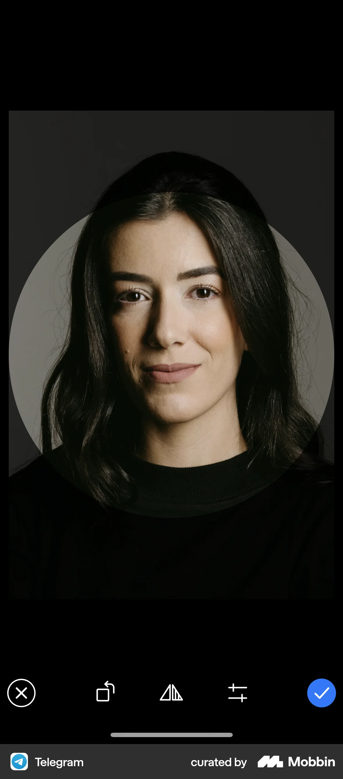 Telegram iOS Media Editor screen