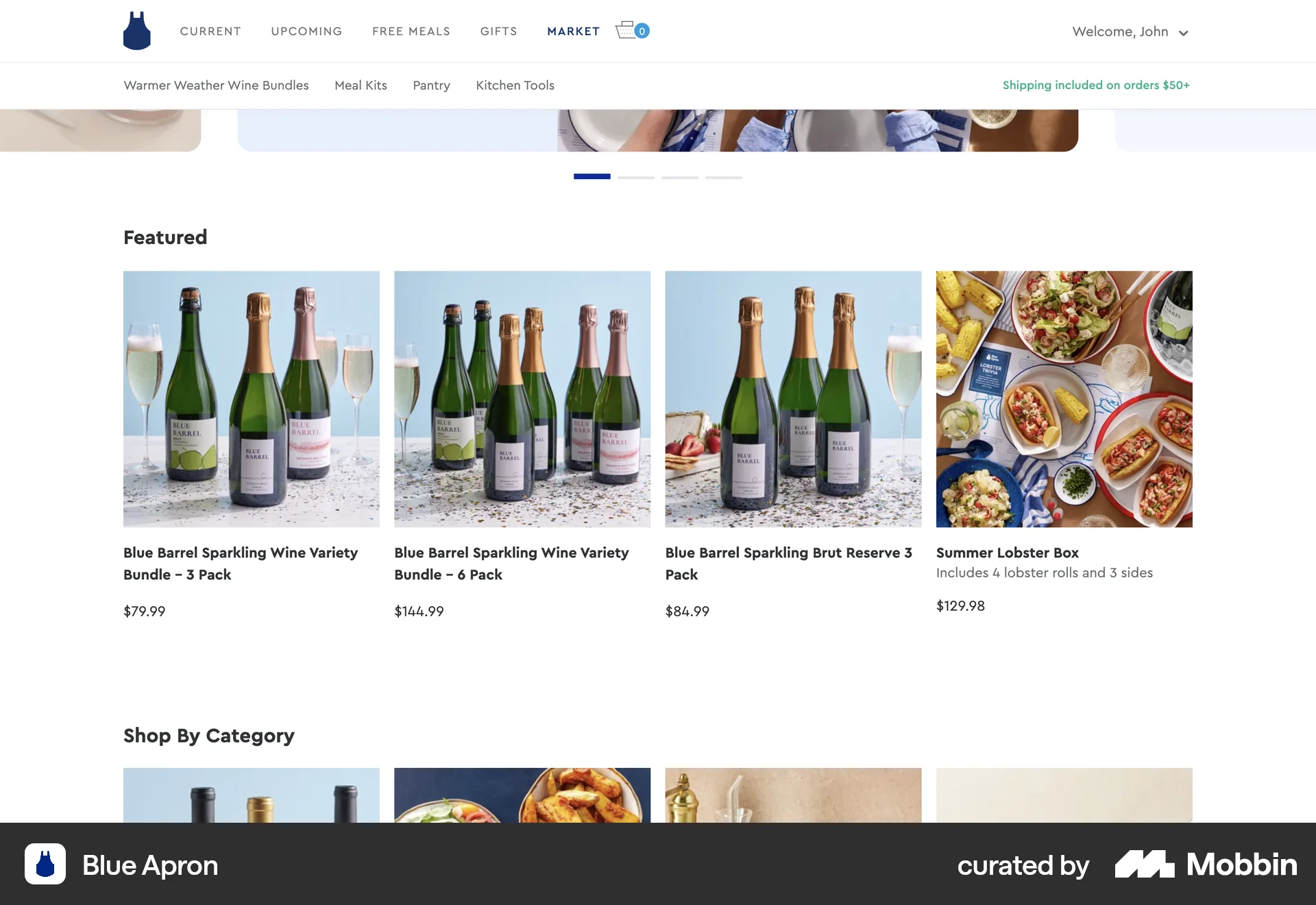 Blue Apron Web Pricing screen