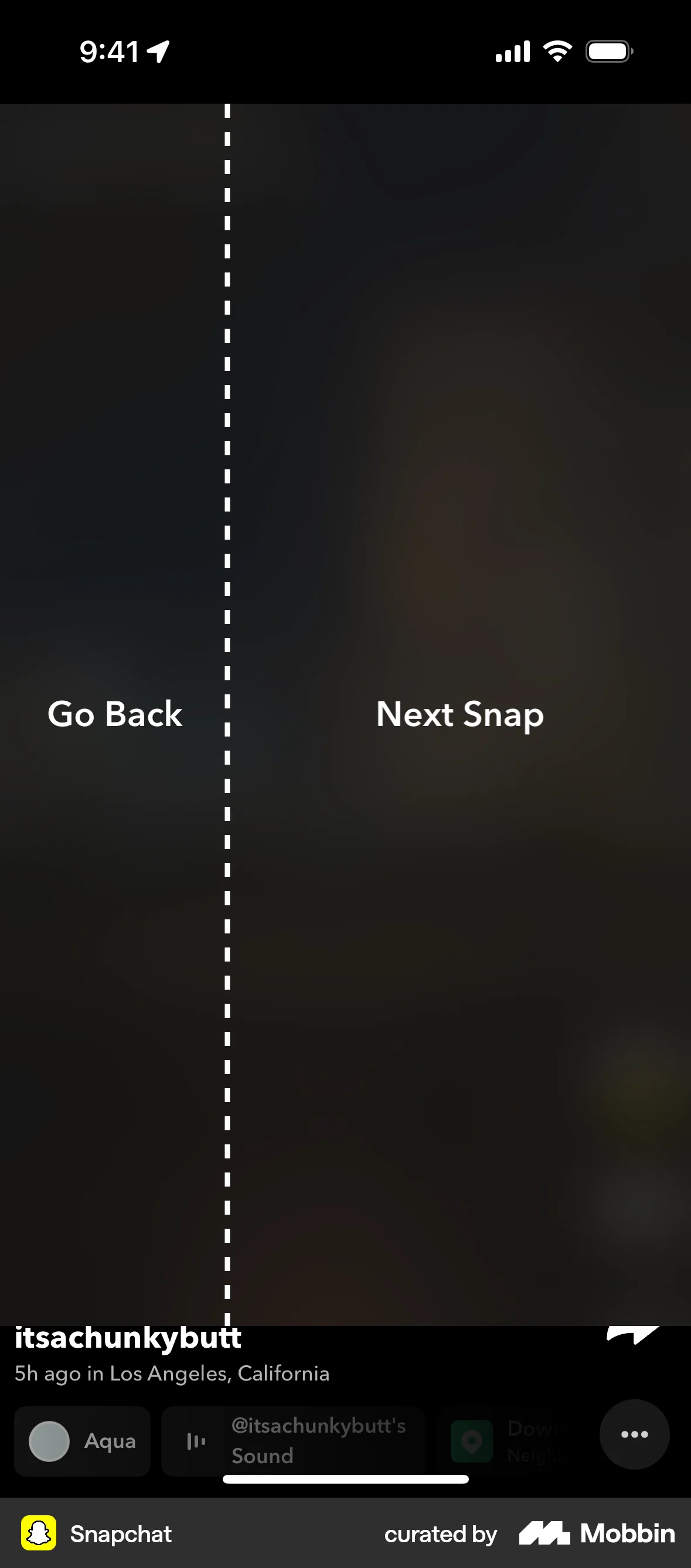 Snapchat iOS screen containing Coach Marks UI element