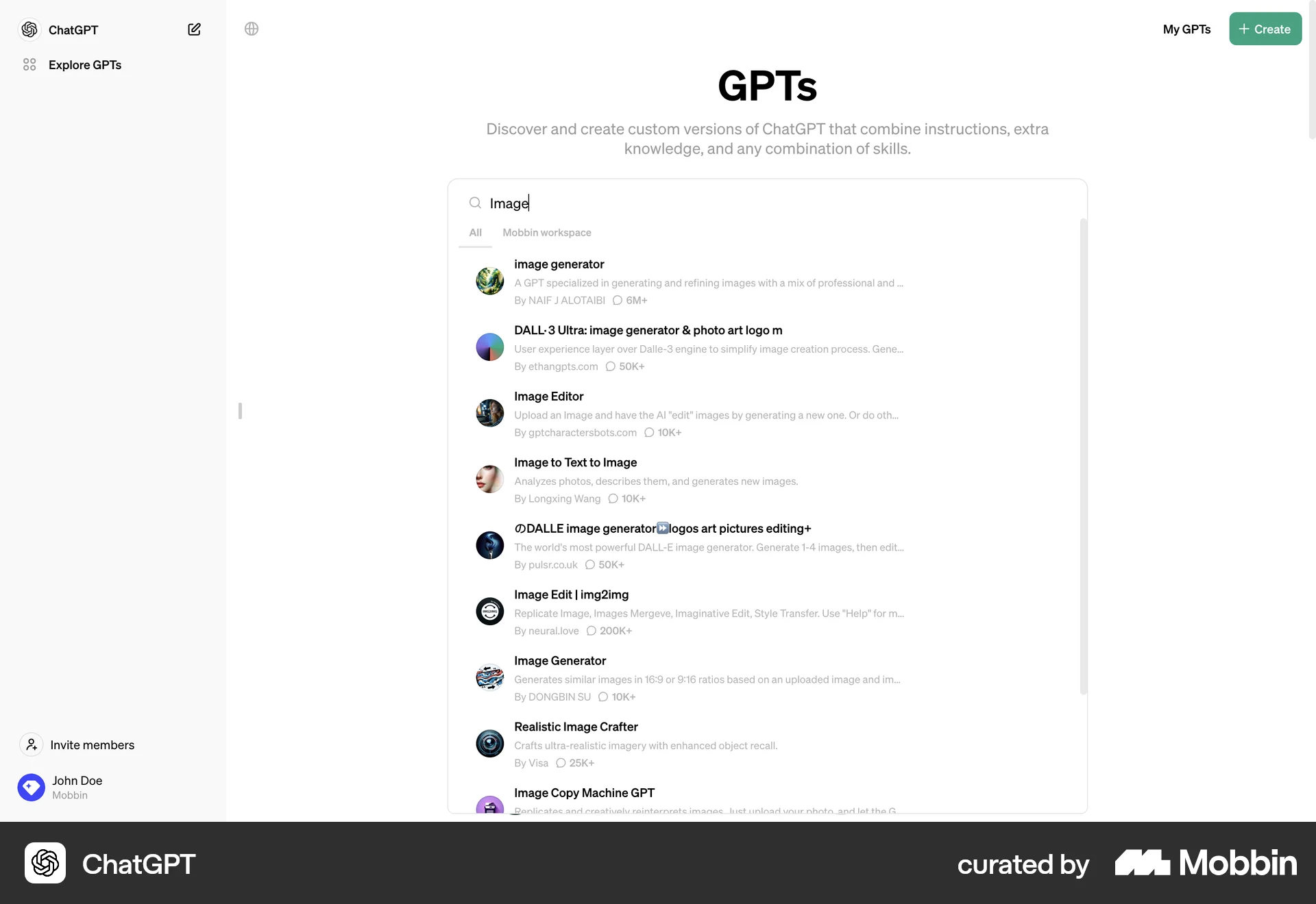 ChatGPT Web screen containing Search Bar UI element