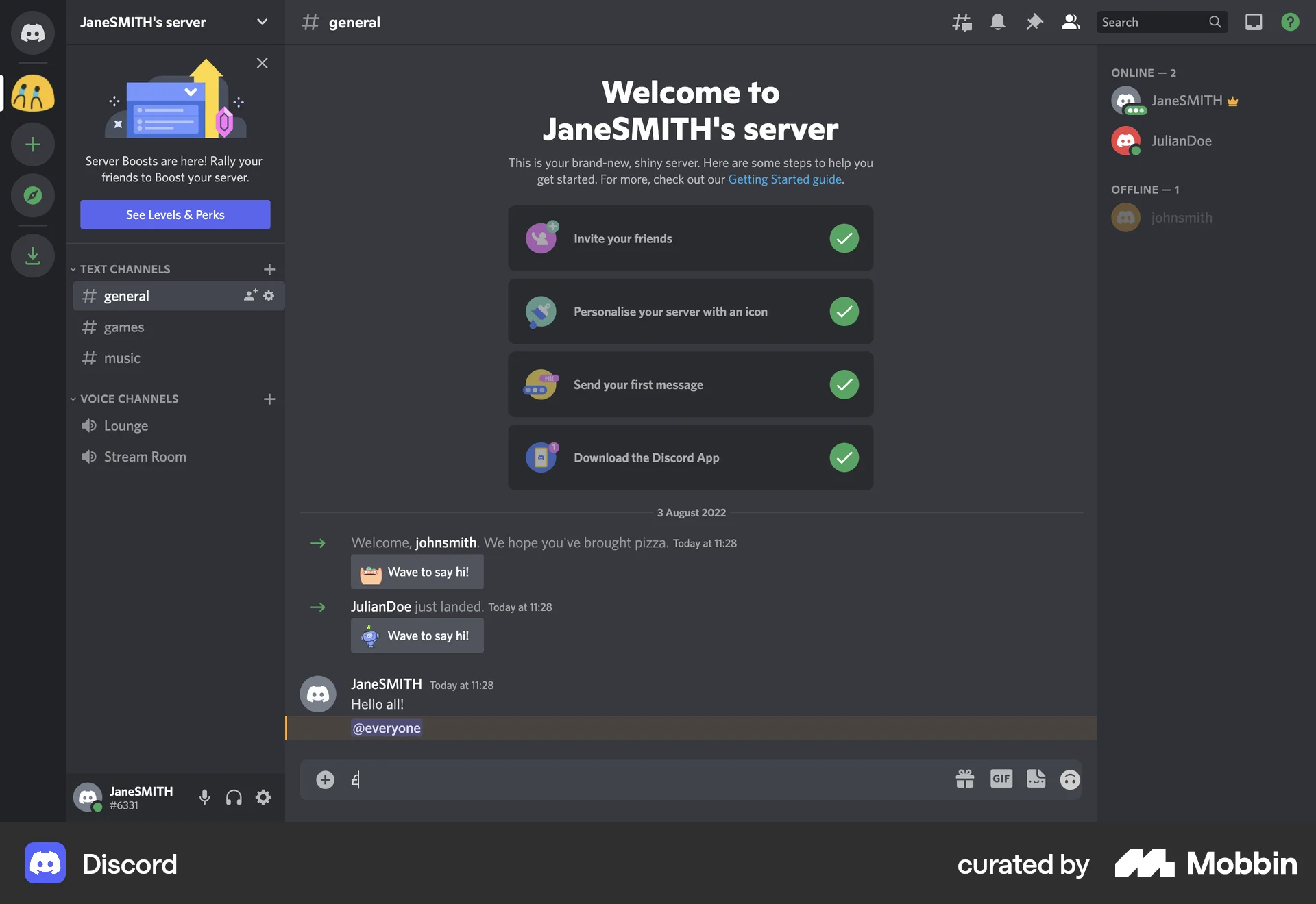 Discord Web Chat Detail screen