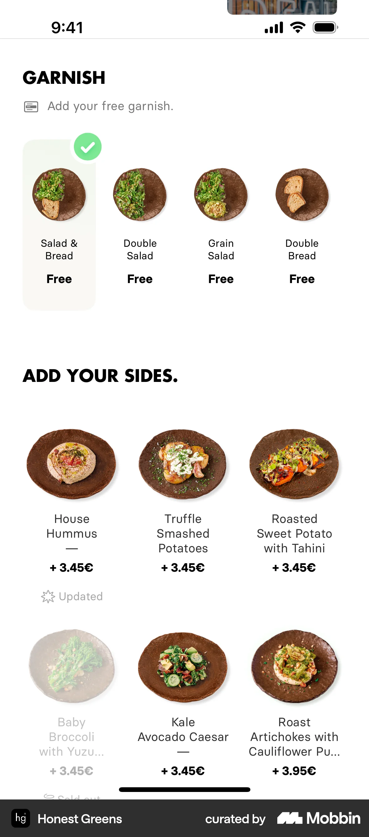 Honest Greens screen