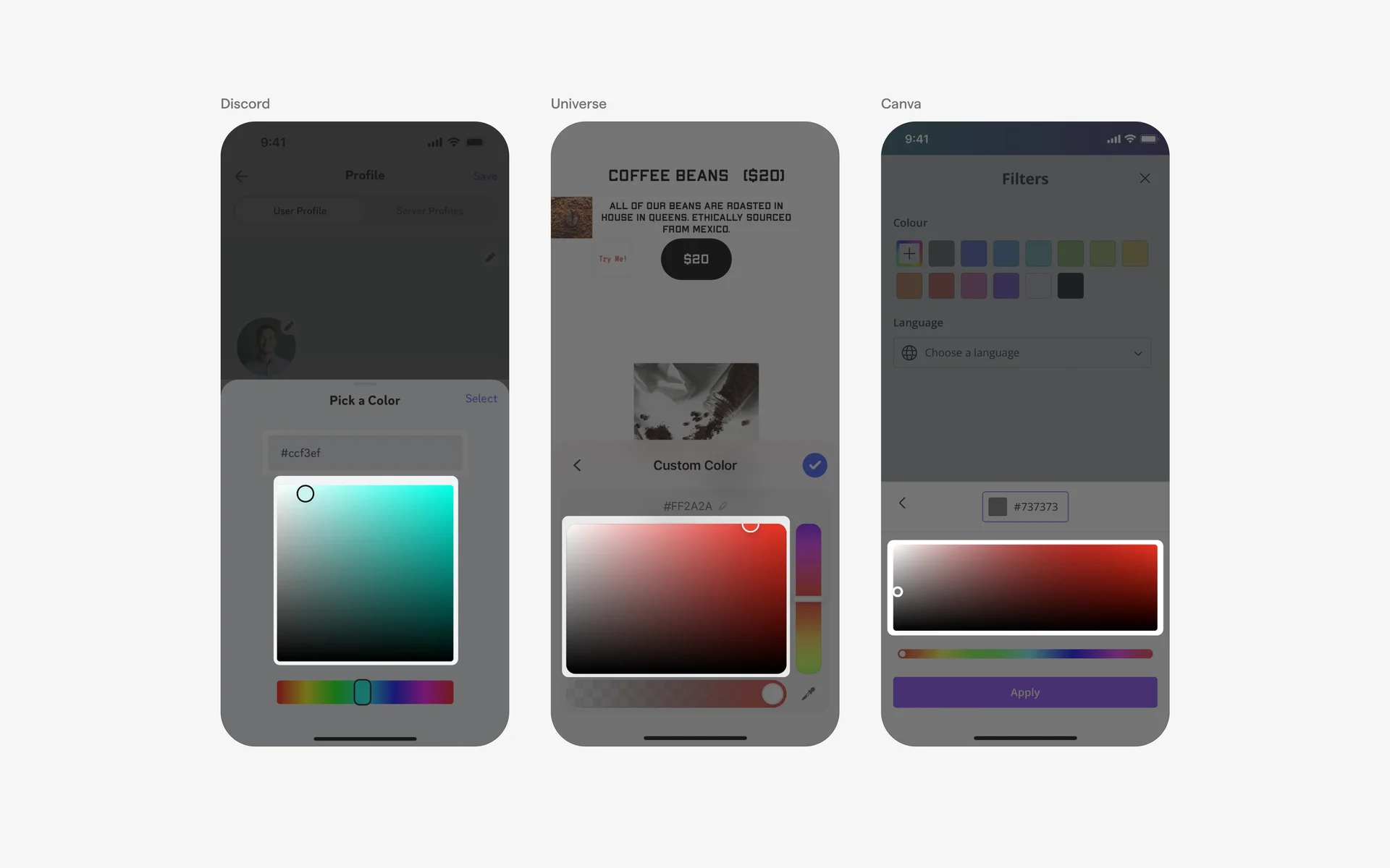 Color Picker UI Design: Best practices, Design variants & Examples | Mobbin