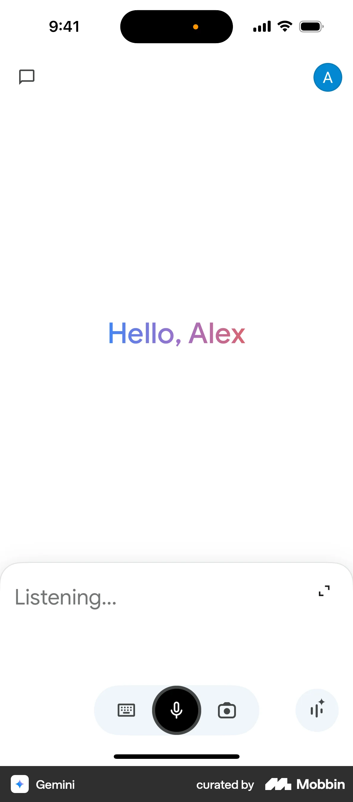 Google Gemini iOS Voice UI screen