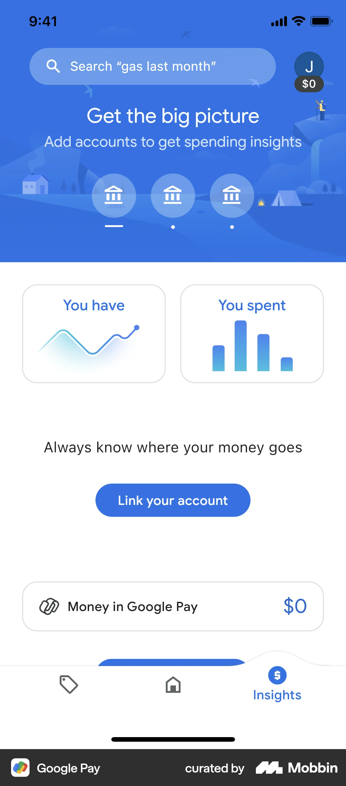 Google Pay Switching to US account screen