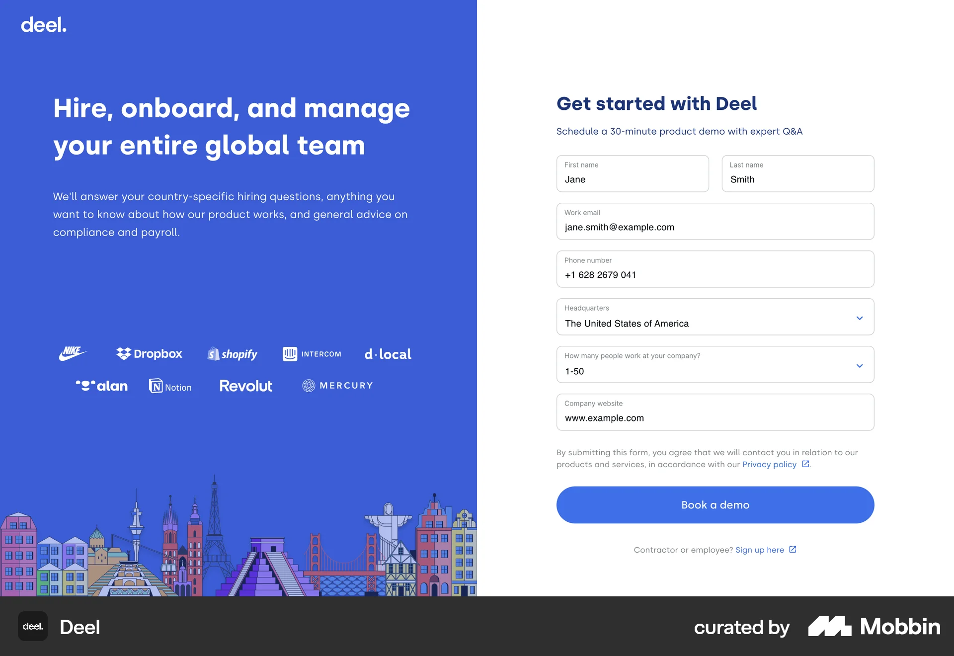 Deel Web Other Action screen