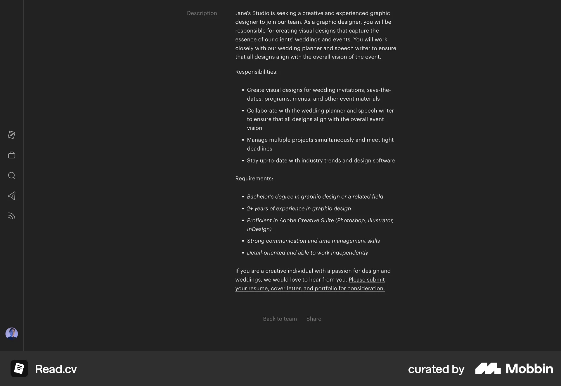 Read.cv Web Misc screen