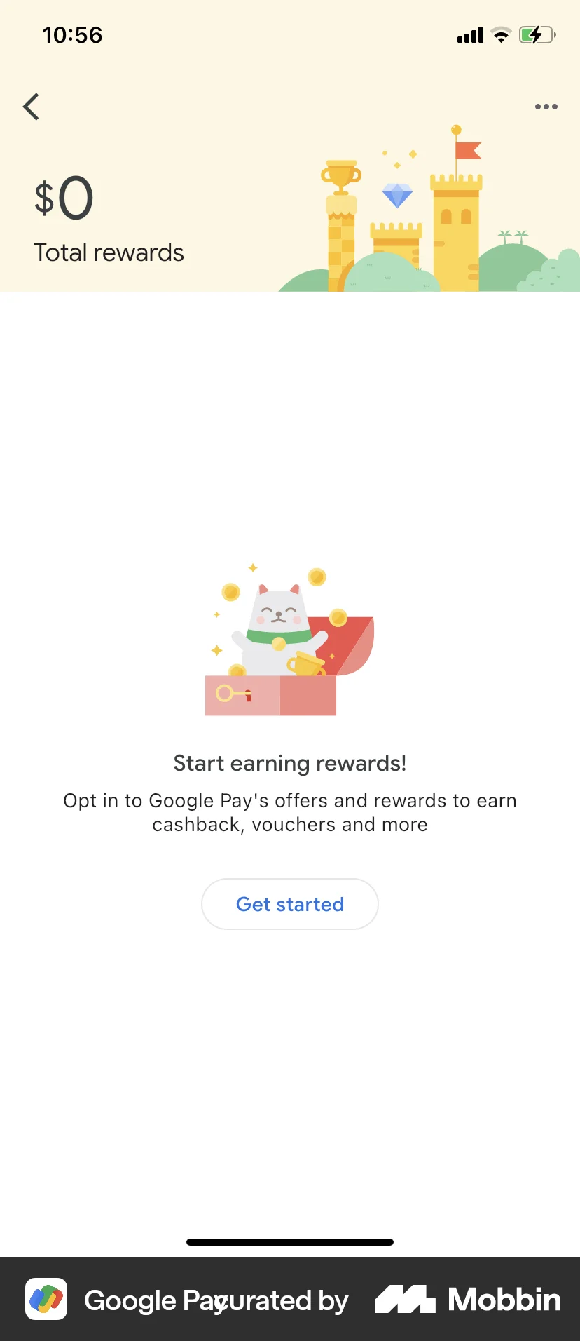 Google Pay iOS Promotions & Rewards screen