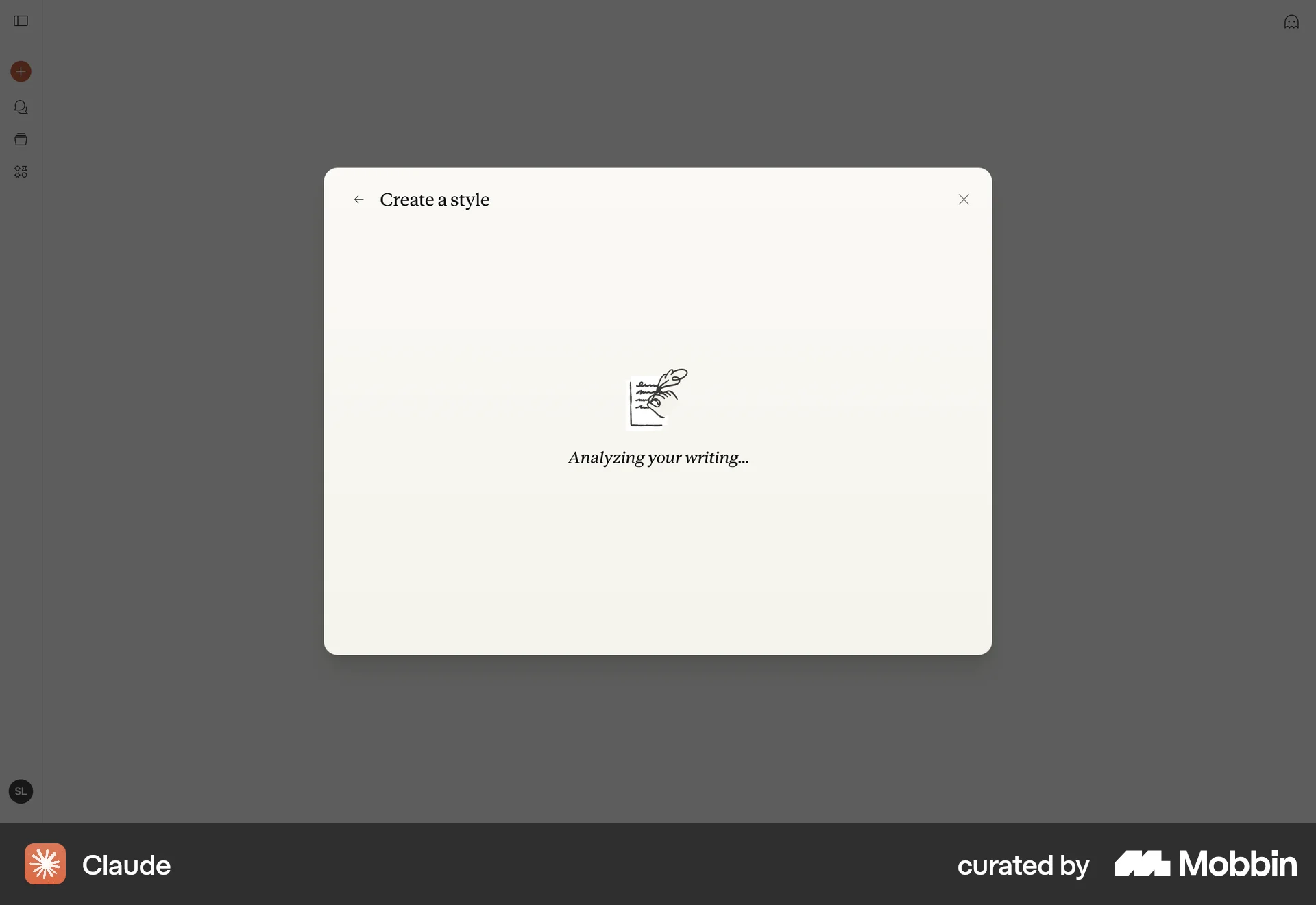 Claude Web screen containing Modal UI UI element