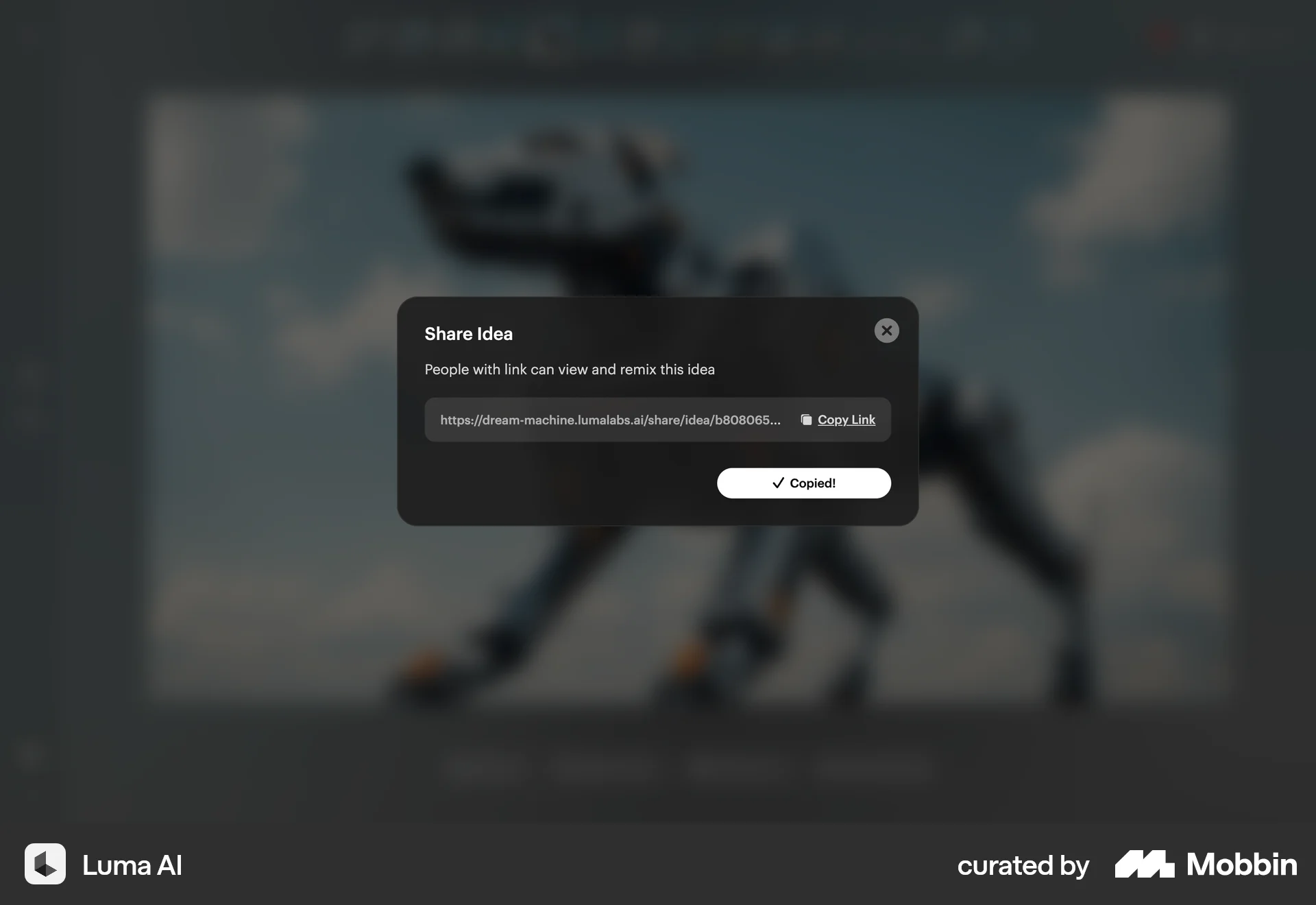 Luma AI Web Share screen