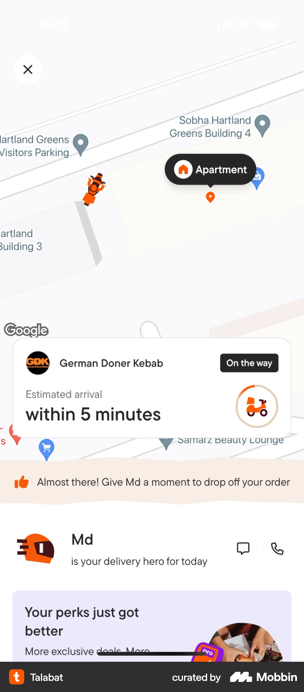 talabat iOS Order Confirmation screen