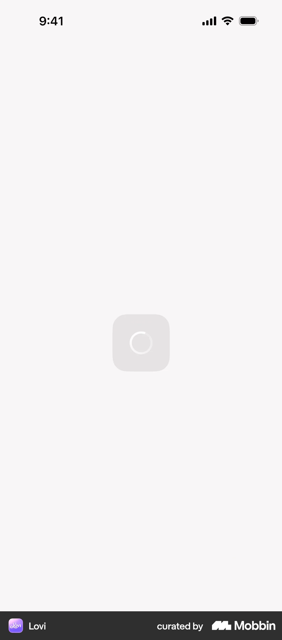 Lovi iOS screen containing Spinner UI UI element