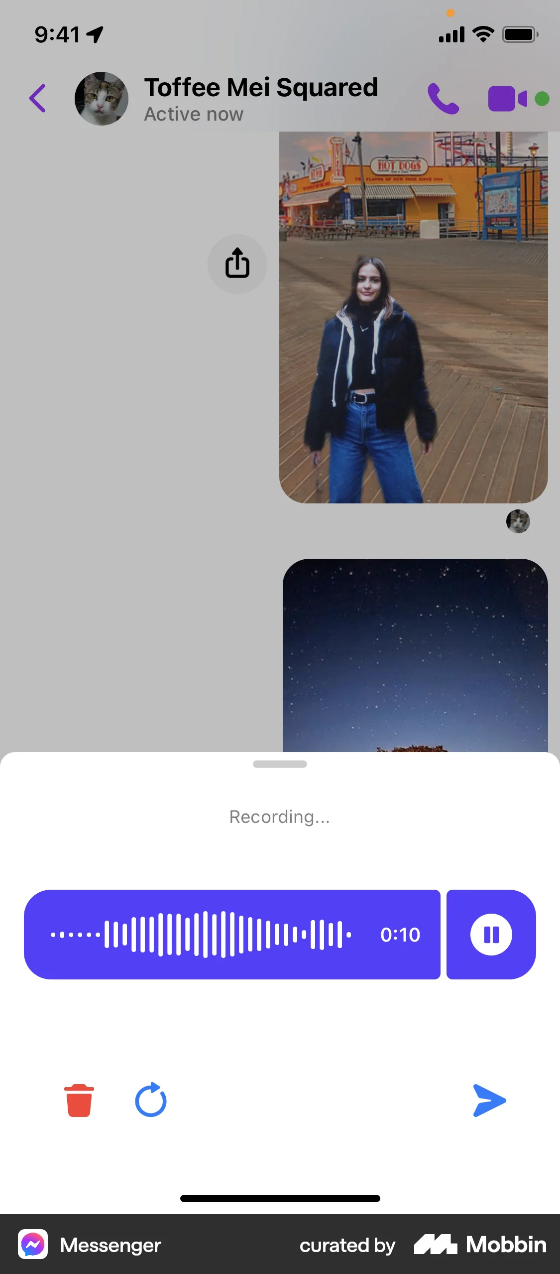 Messenger iOS Audio & Video Recorder screen