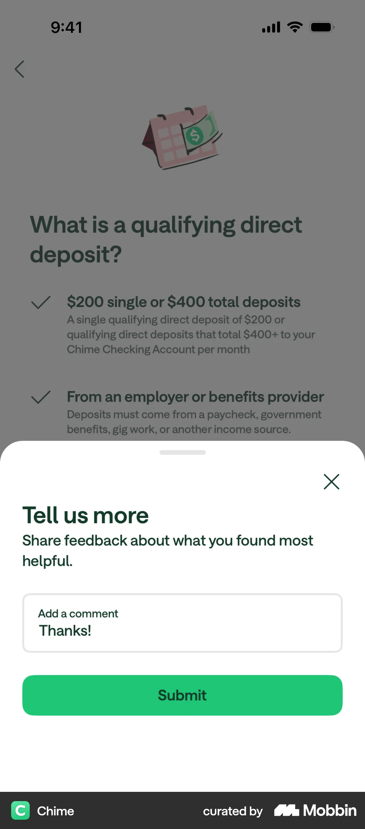 Chime screen