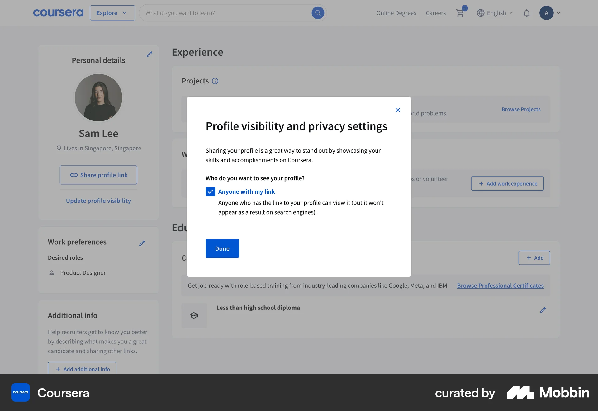 Coursera Web Set screen