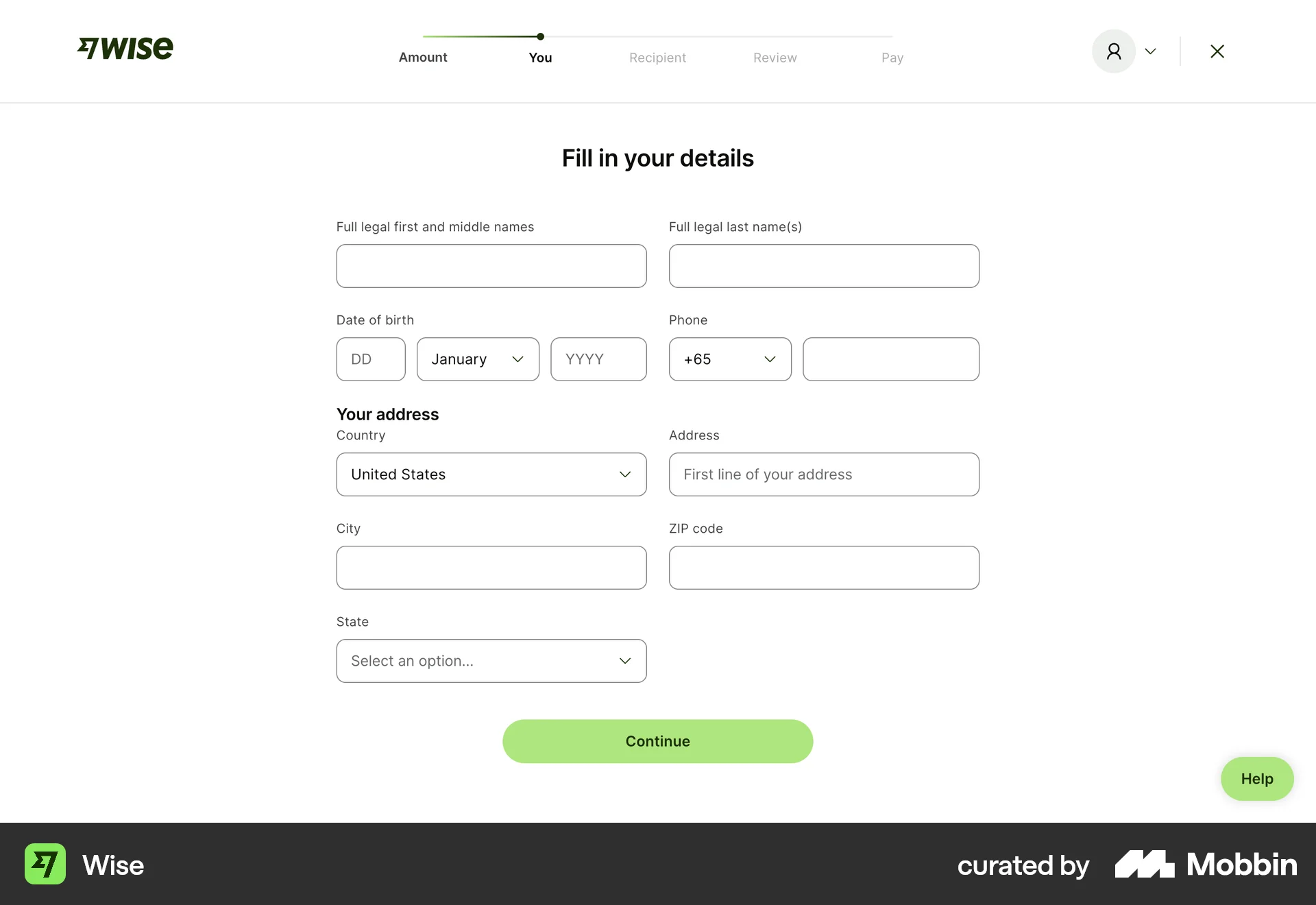Wise Web My Account & Profile screen