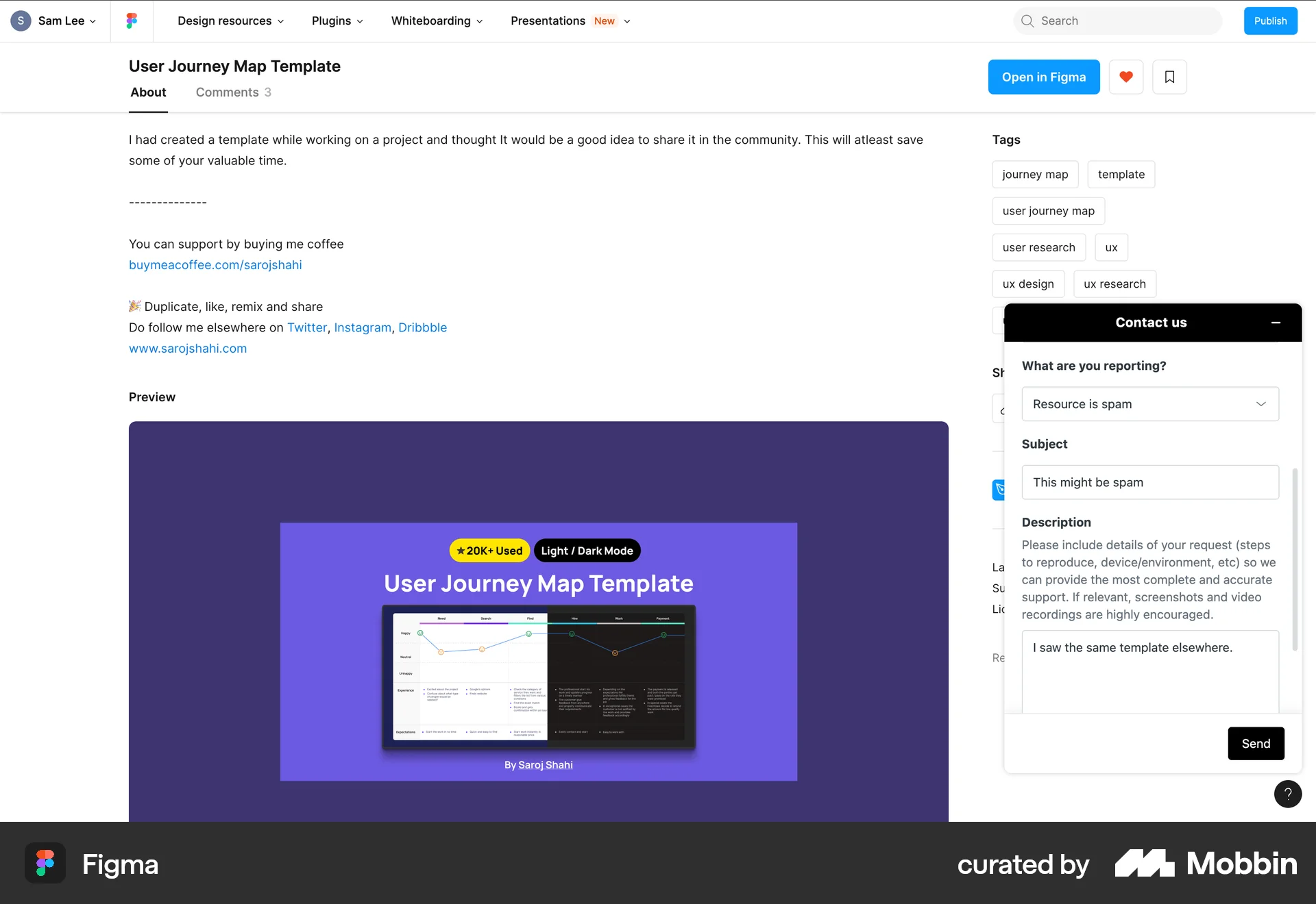 Figma Web Flag & Report screen