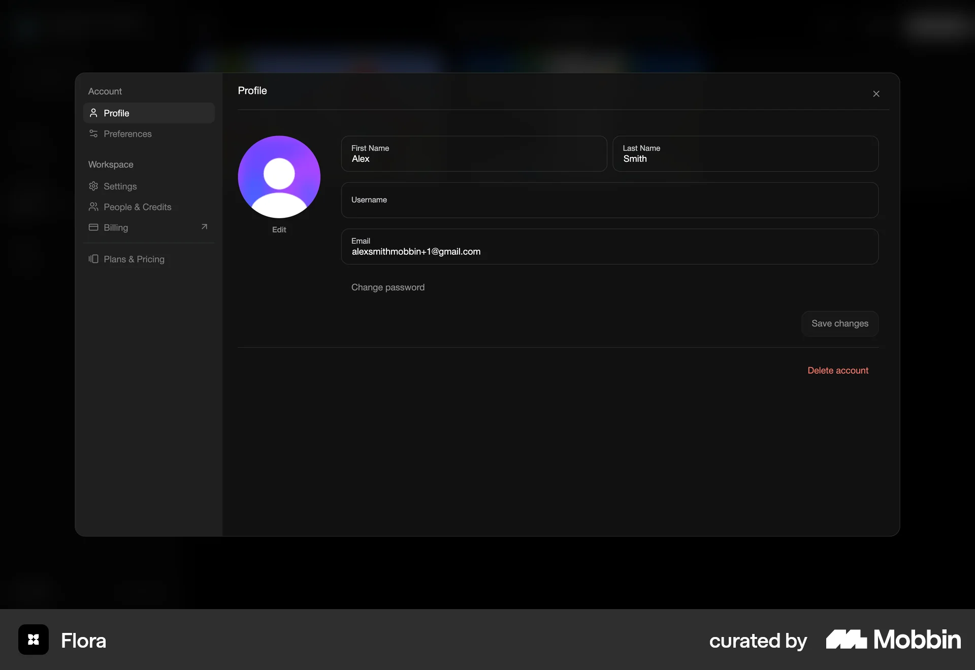 FLORA Web Graphics & Design App screen