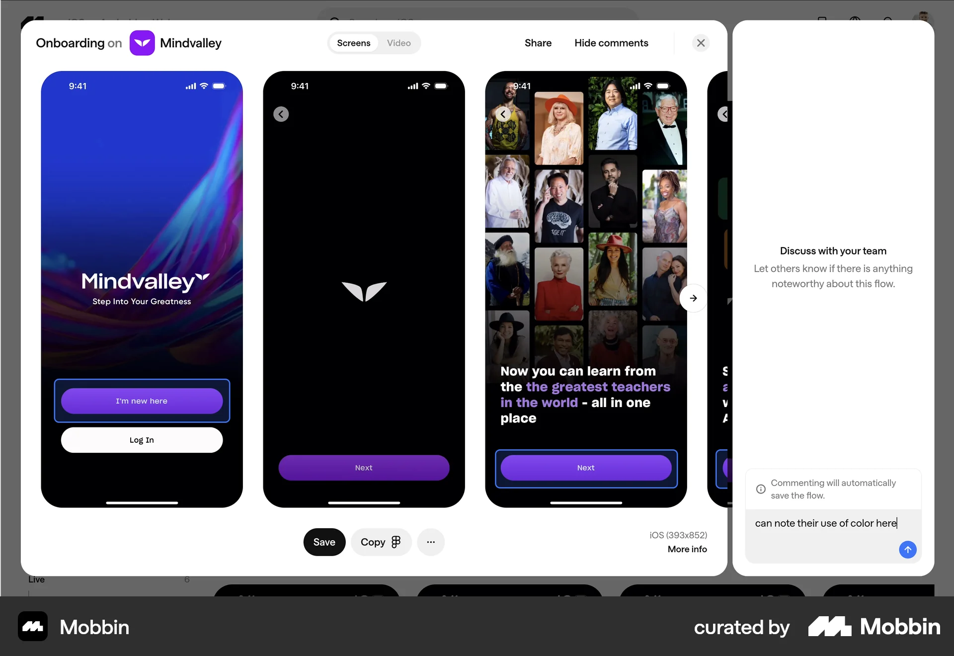 Mobbin Web Comments screen