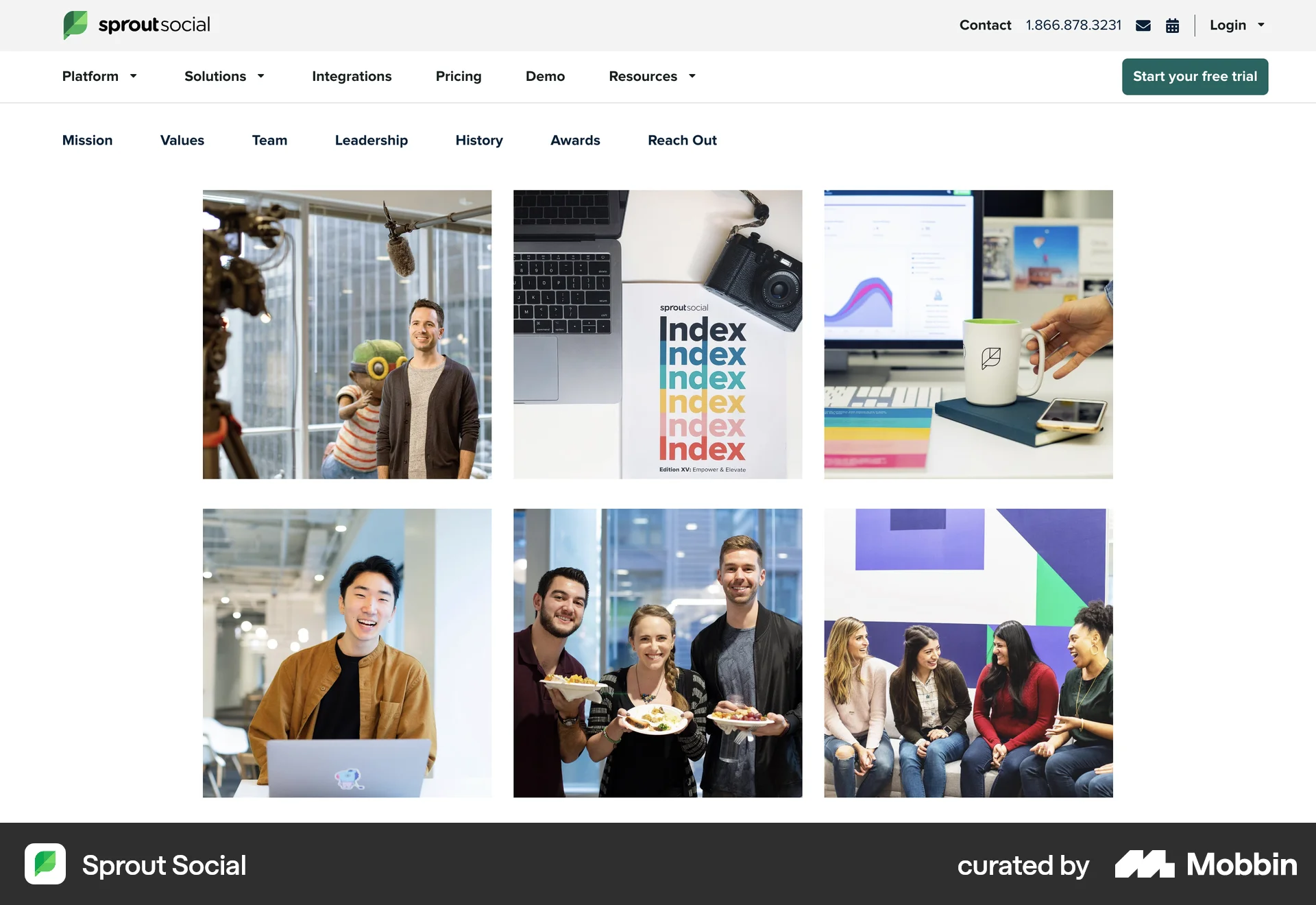 Sprout Social Web screen containing Gallery UI element
