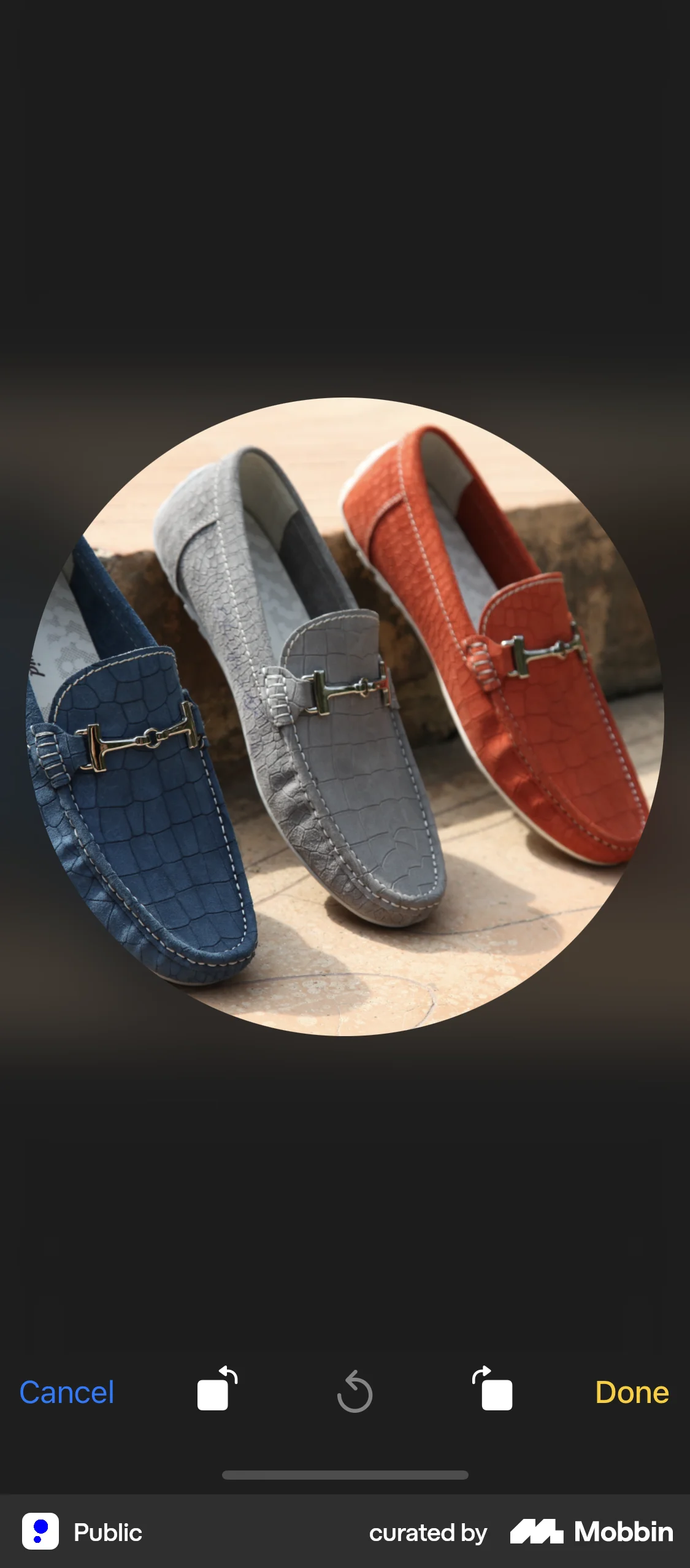 Public iOS Media Editor screen