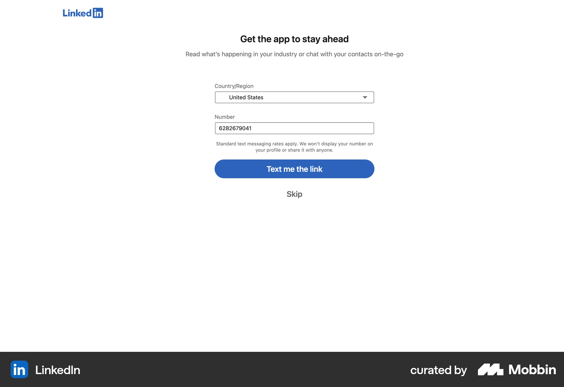 LinkedIn Web Jobs & Recruitment App screen