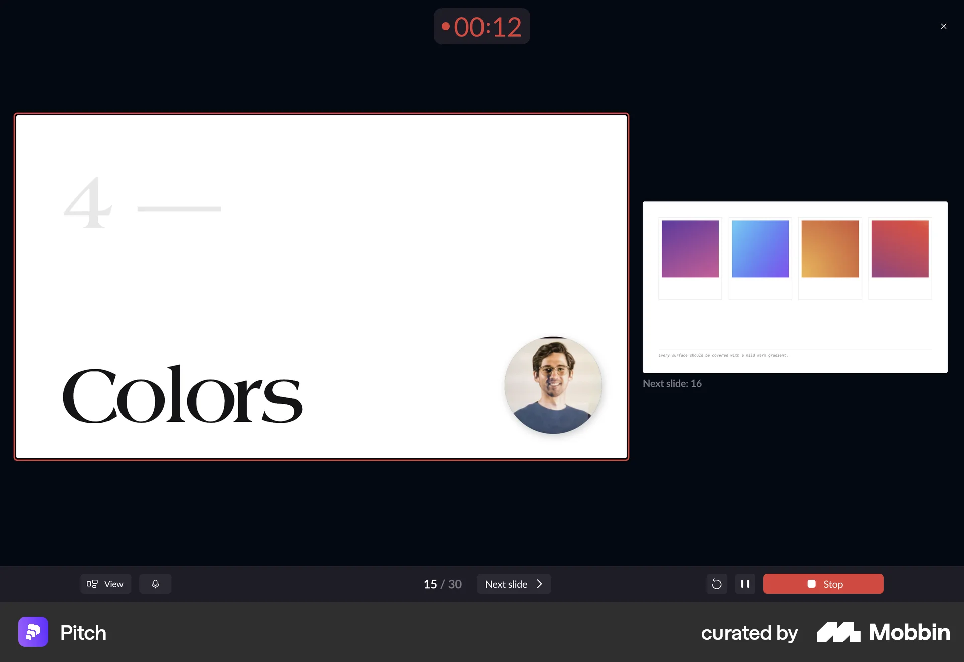 Pitch Web Timer & Clock screen