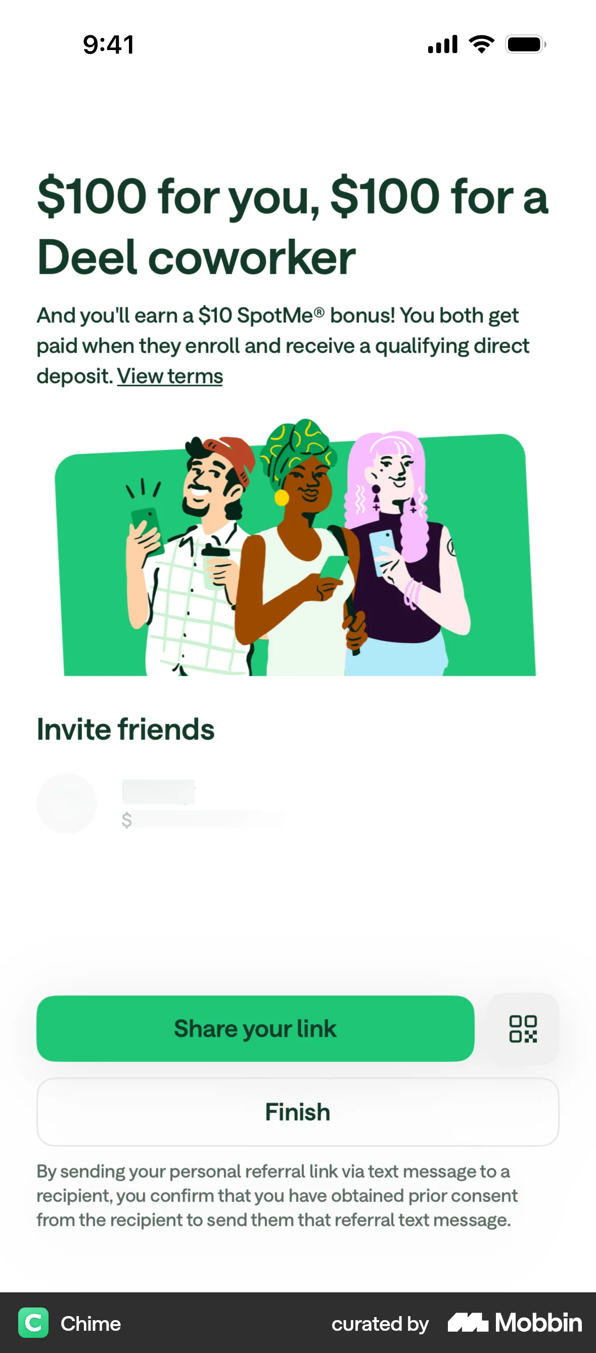 Chime Onboarding screen