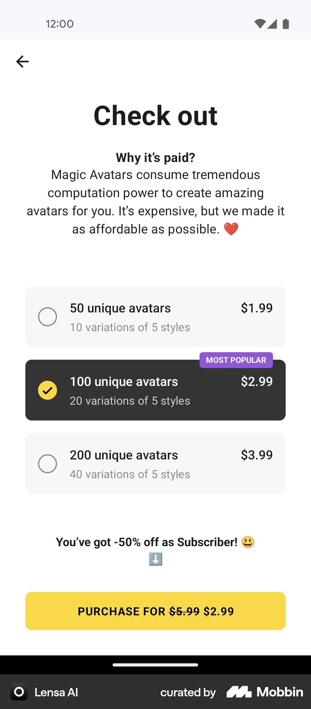 Lensa AI Android AI App screen