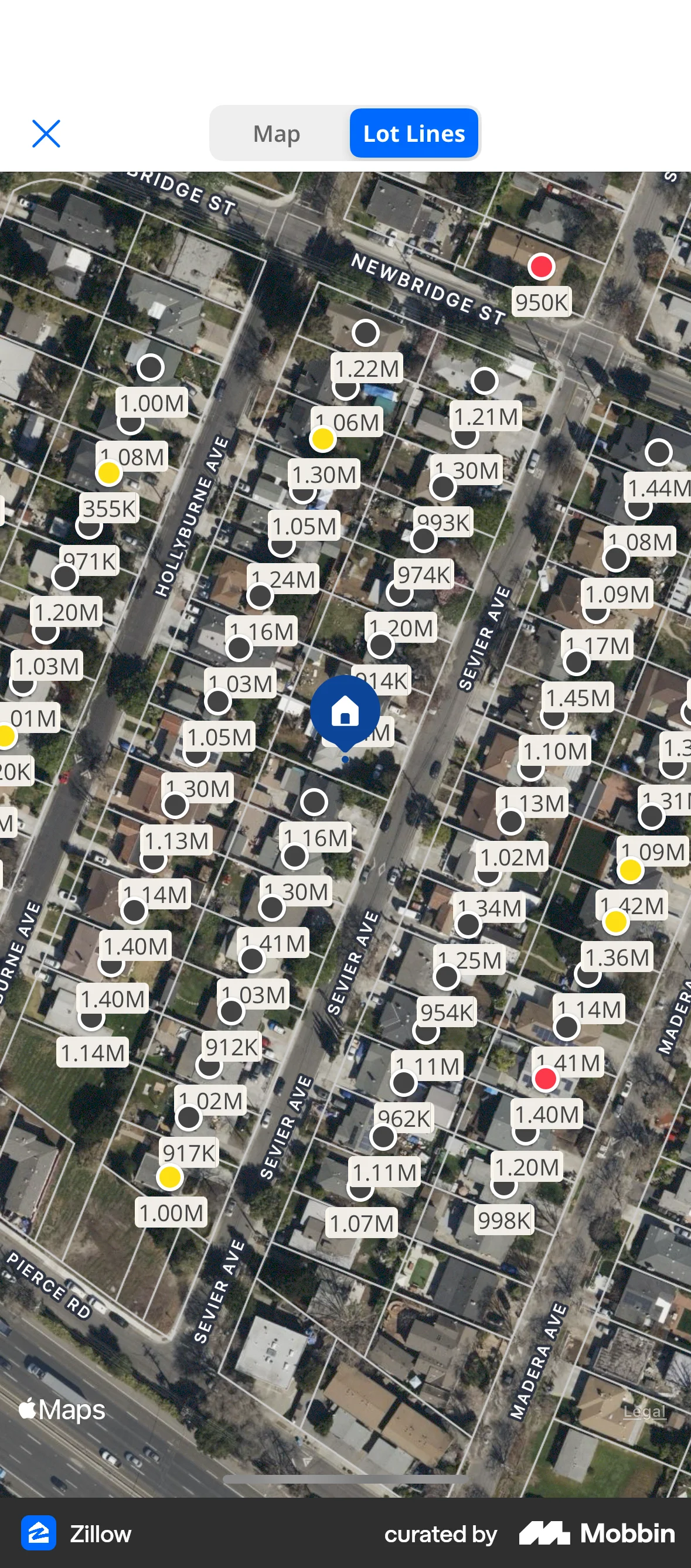 Zillow iOS Real Estate App screen