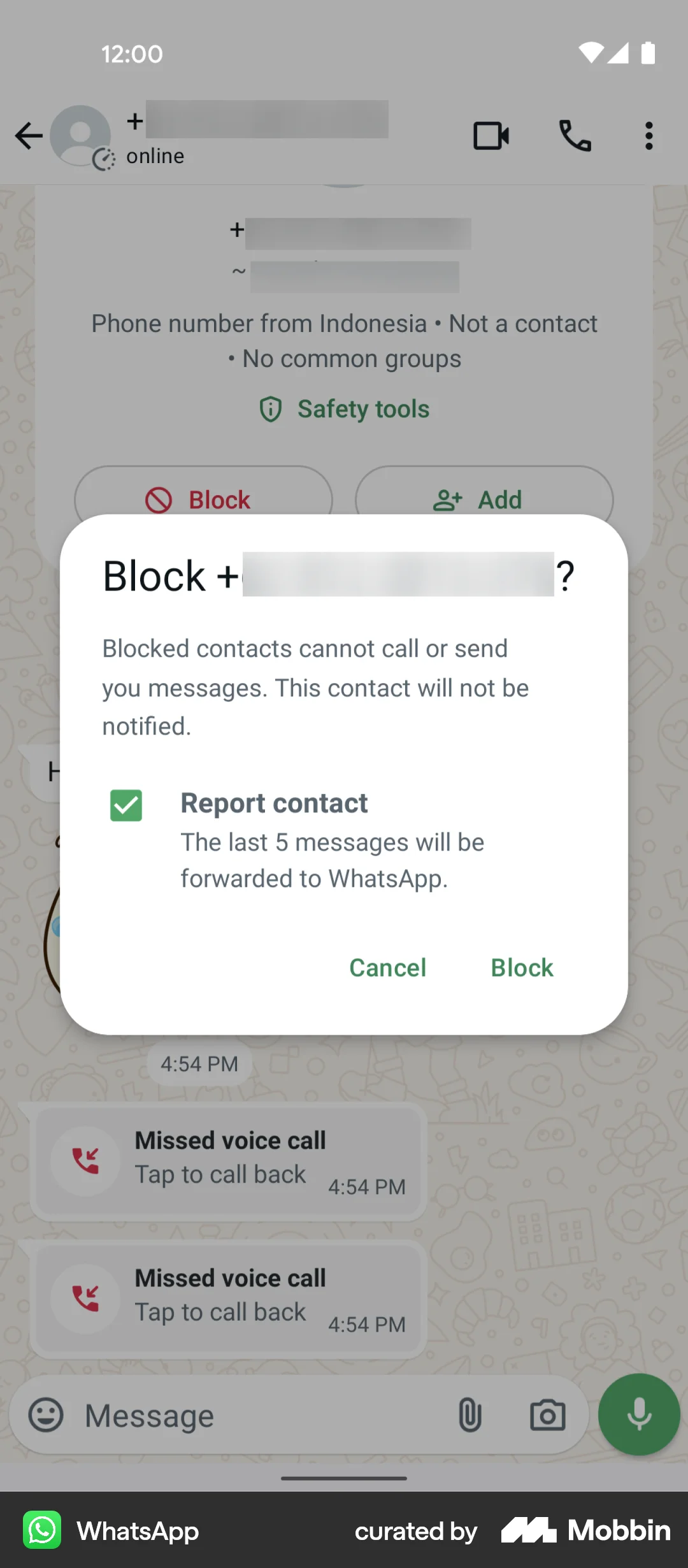 WhatsApp Android Ban & Block screen