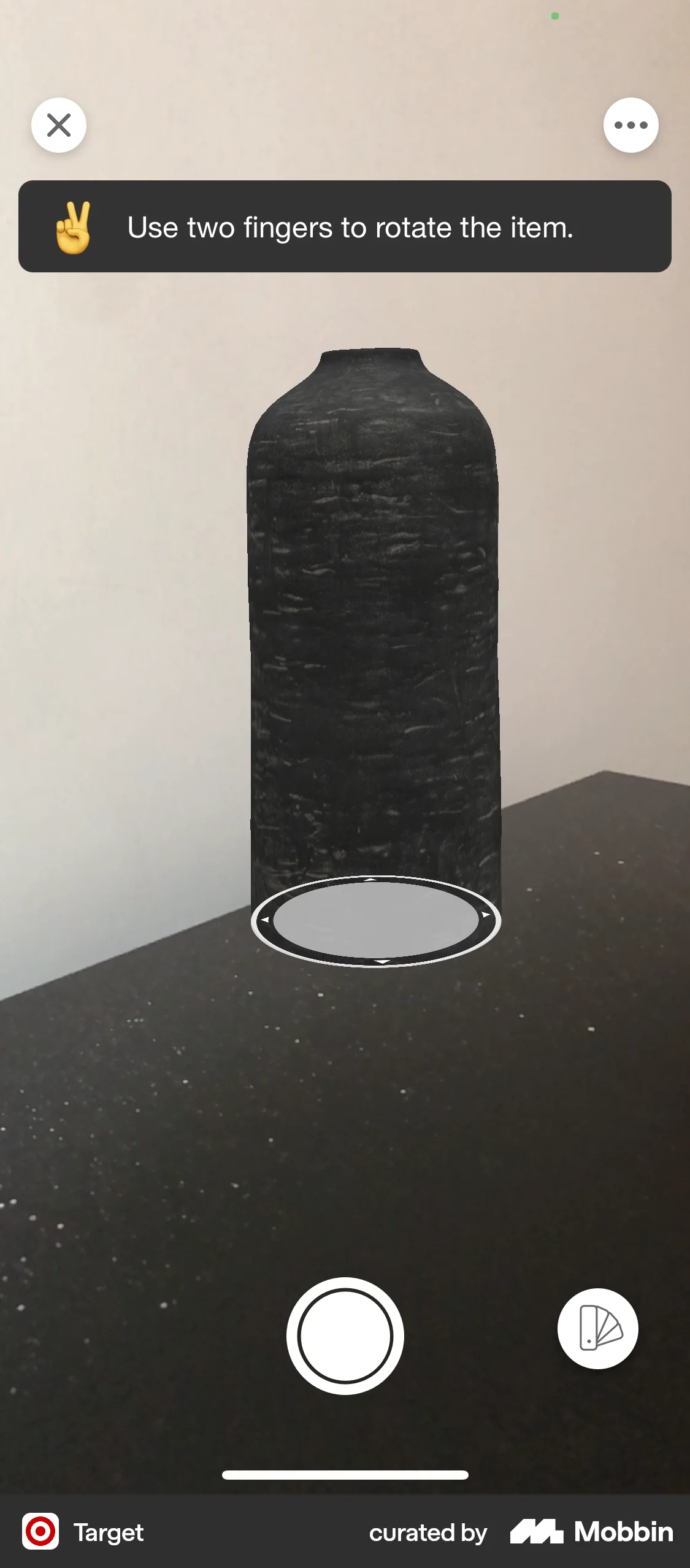 Target iOS Augmented Reality screen