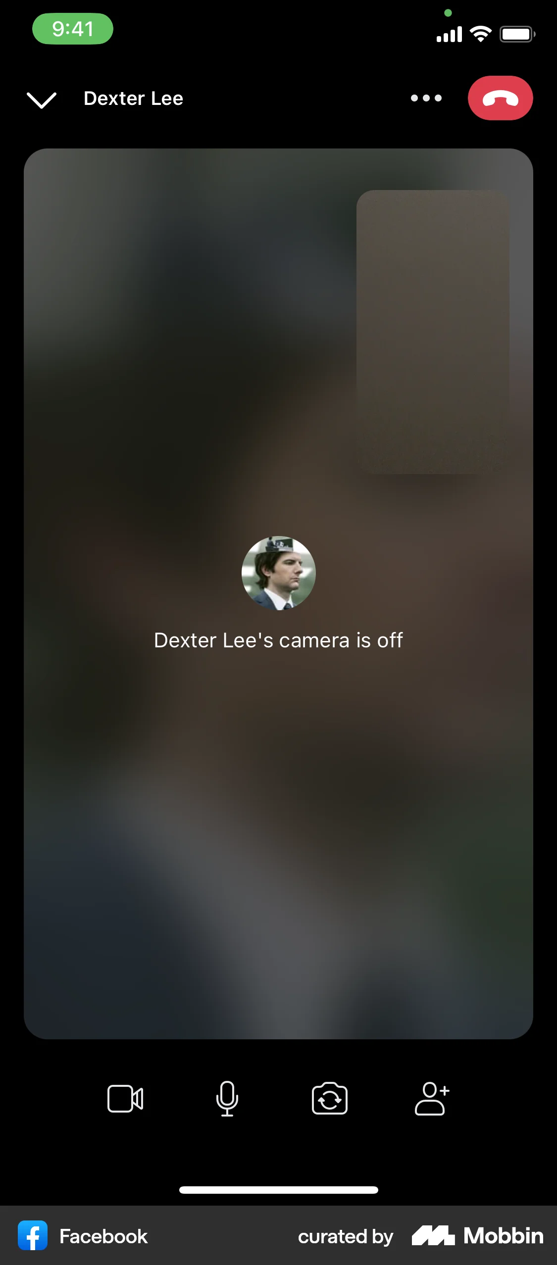 Facebook iOS Call screen