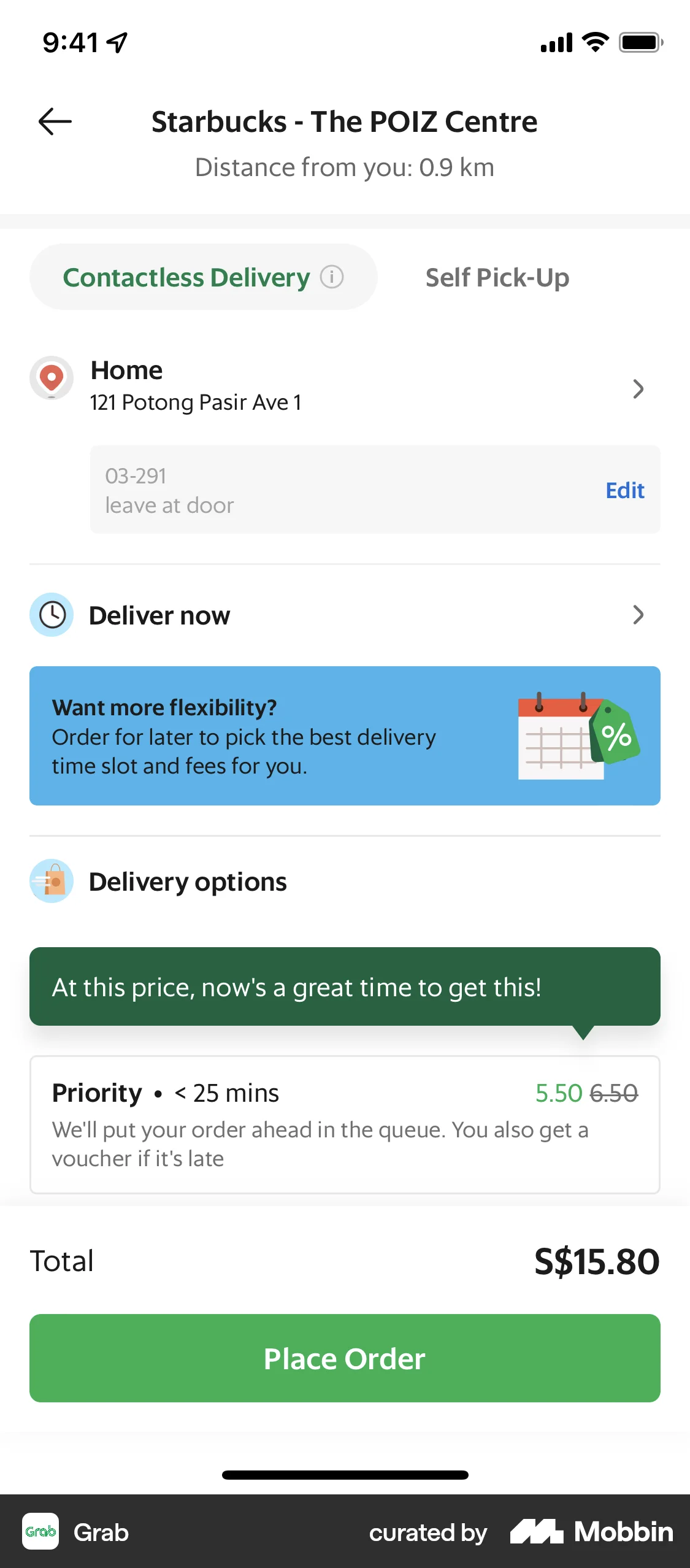 Grab iOS Checkout screen