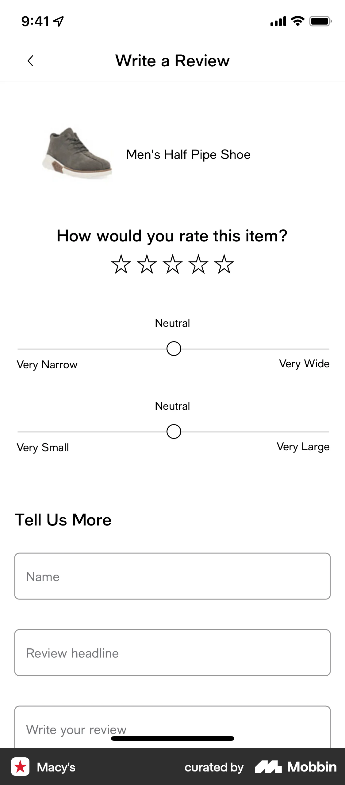 Macy's iOS Reviews & Ratings screen
