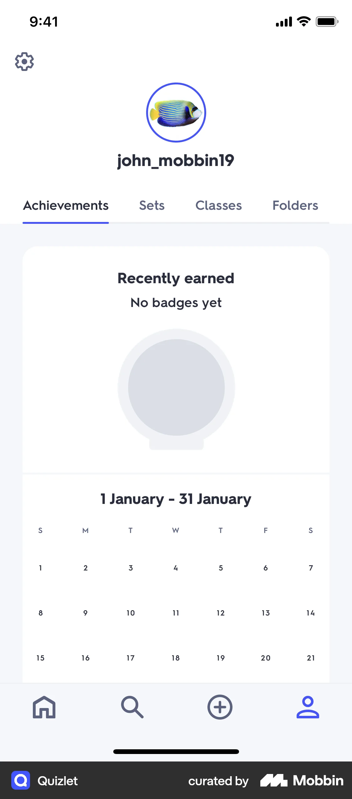 Quizlet iOS Achievements & Awards screen