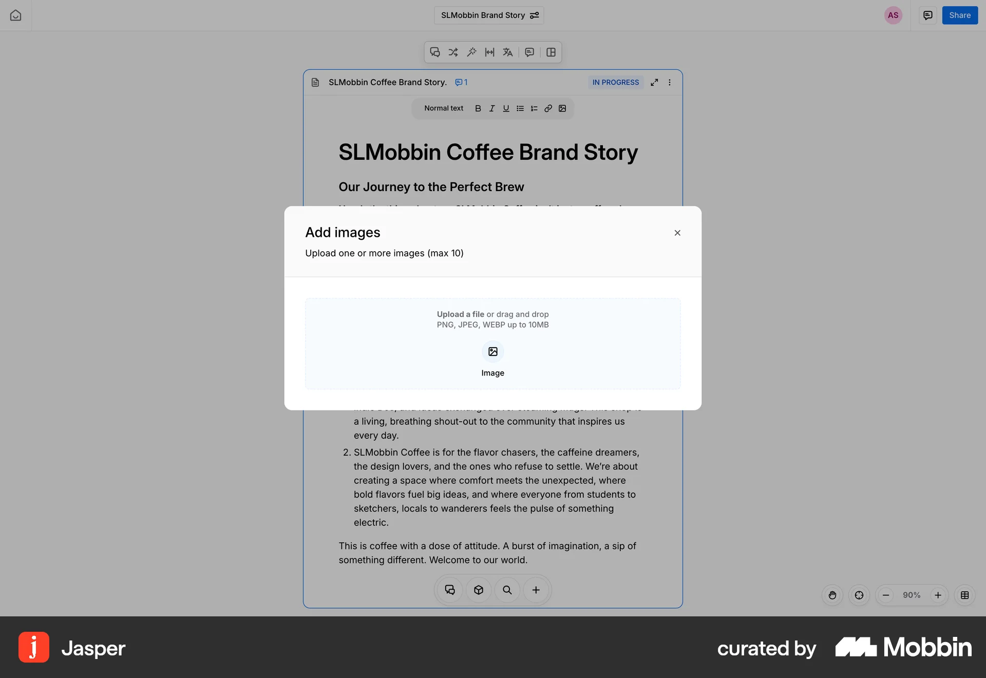 Jasper Web Upload & Download screen