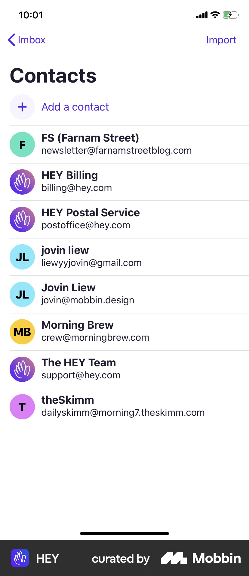 HEY iOS Invite & Refer Friends screen