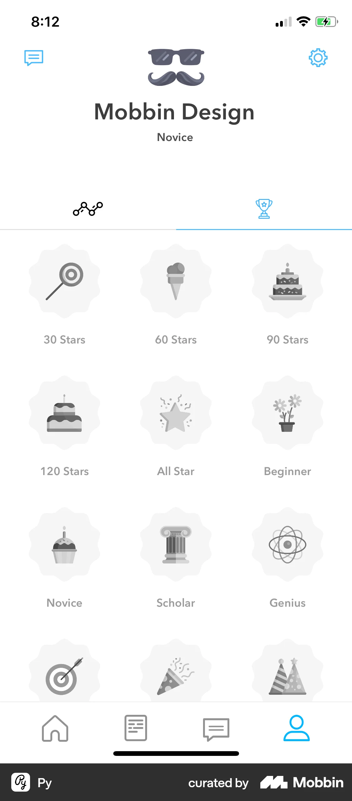 Py iOS My Account & Profile screen