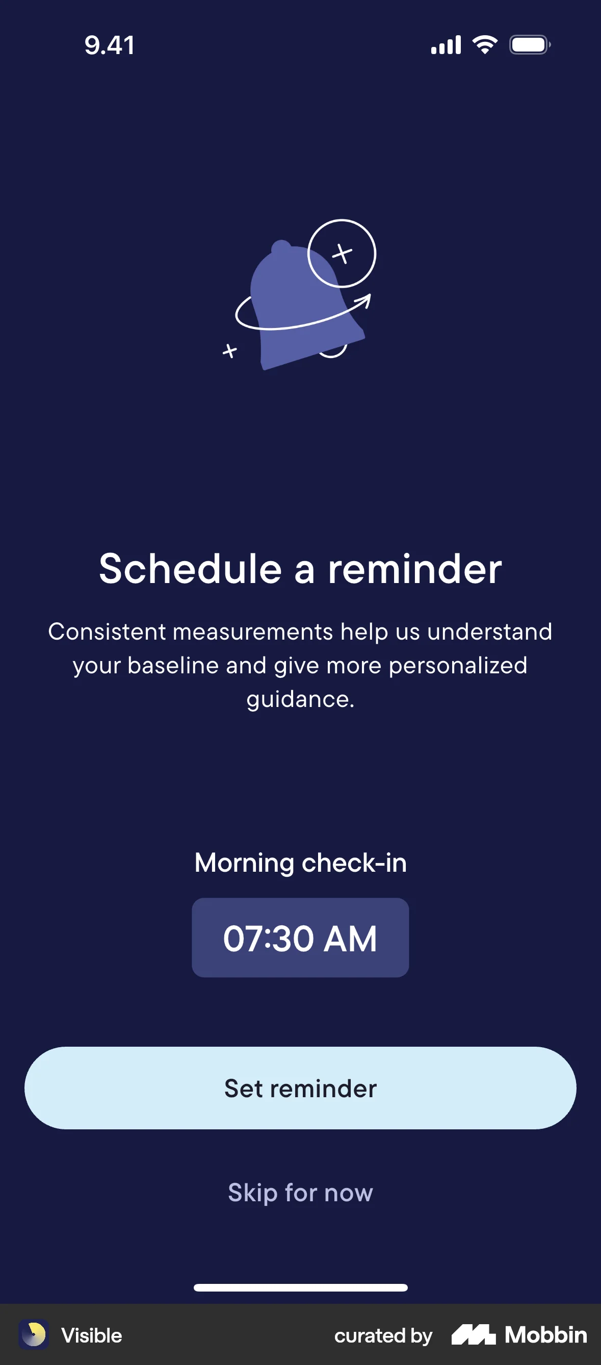 Visible iOS Reminder screen