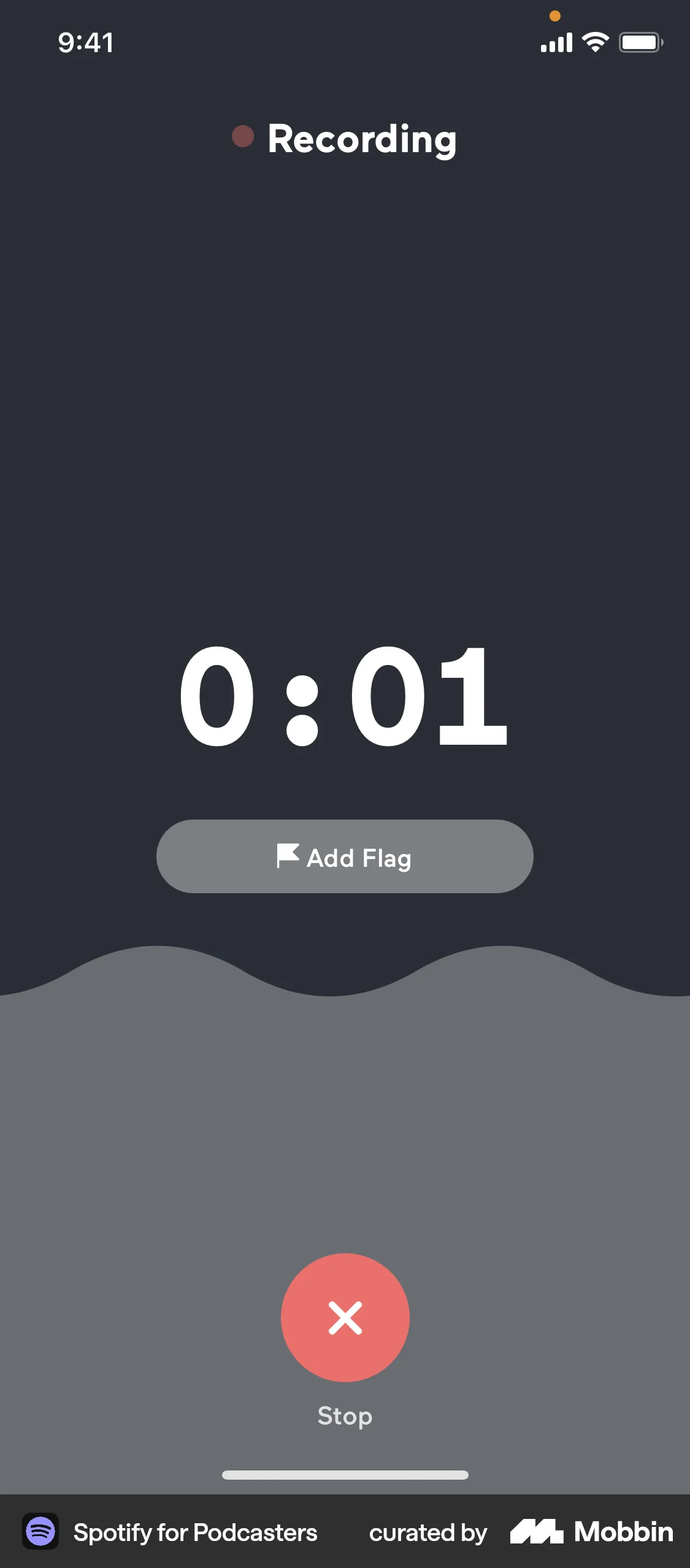 Spotify for Creators iOS Audio & Video Recorder screen
