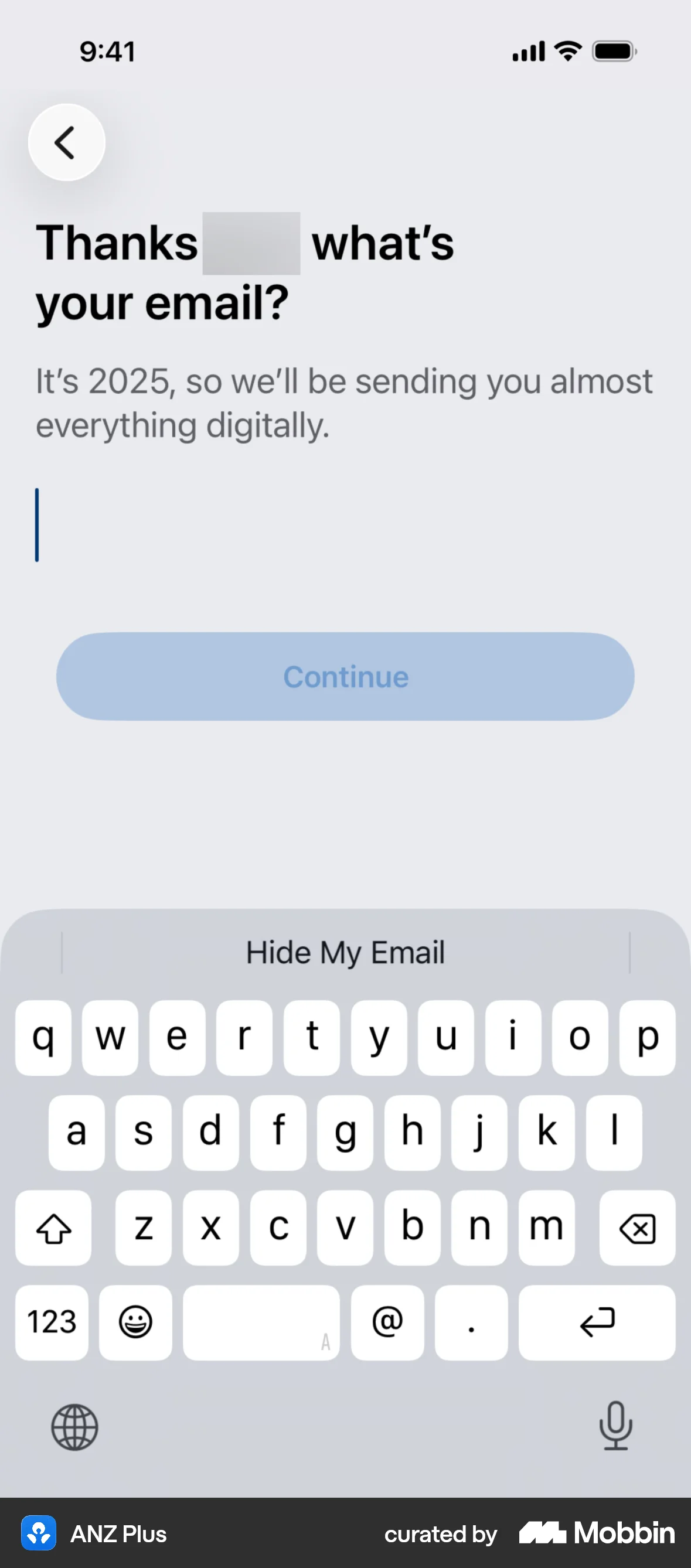 ANZ Plus Onboarding screen