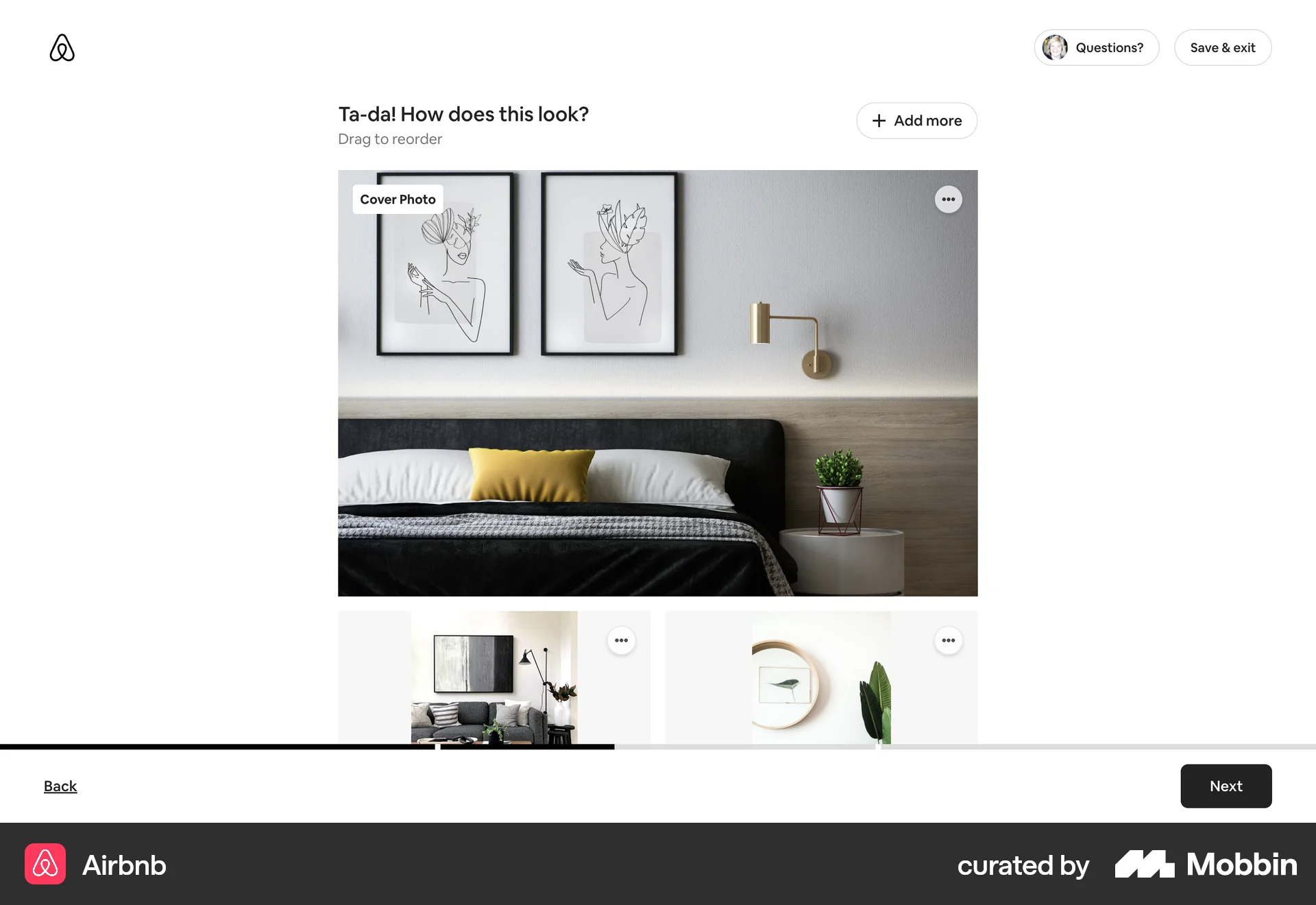 Airbnb Web screen containing Gallery UI element