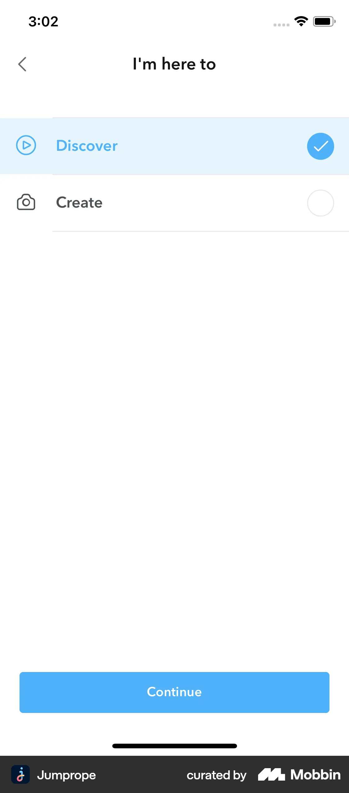 Jumprope iOS Photo & Video App screen