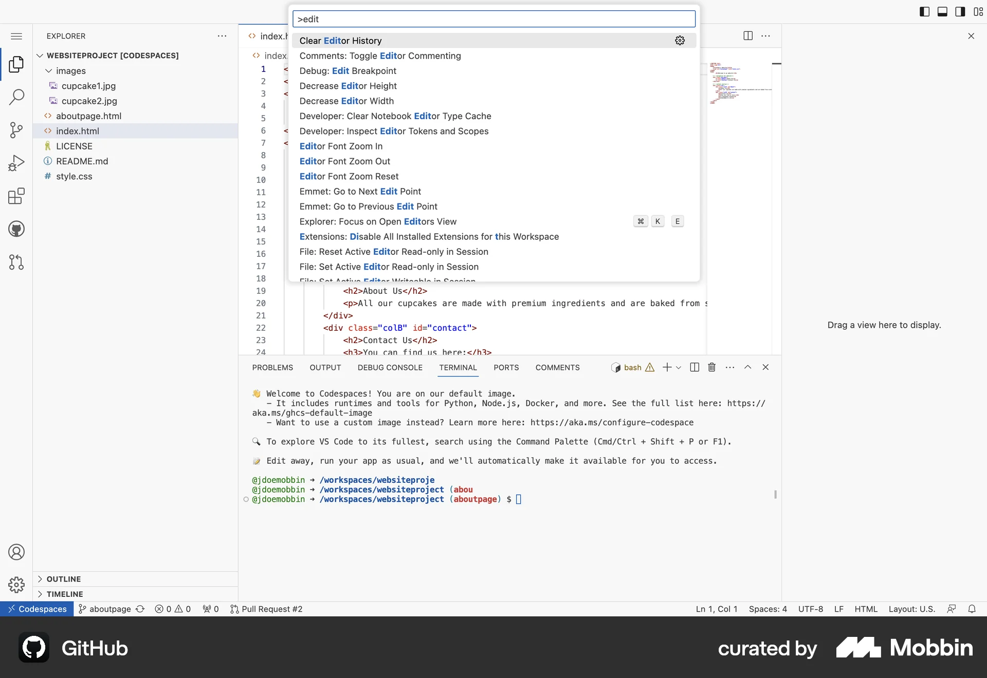 GitHub Web Search screen