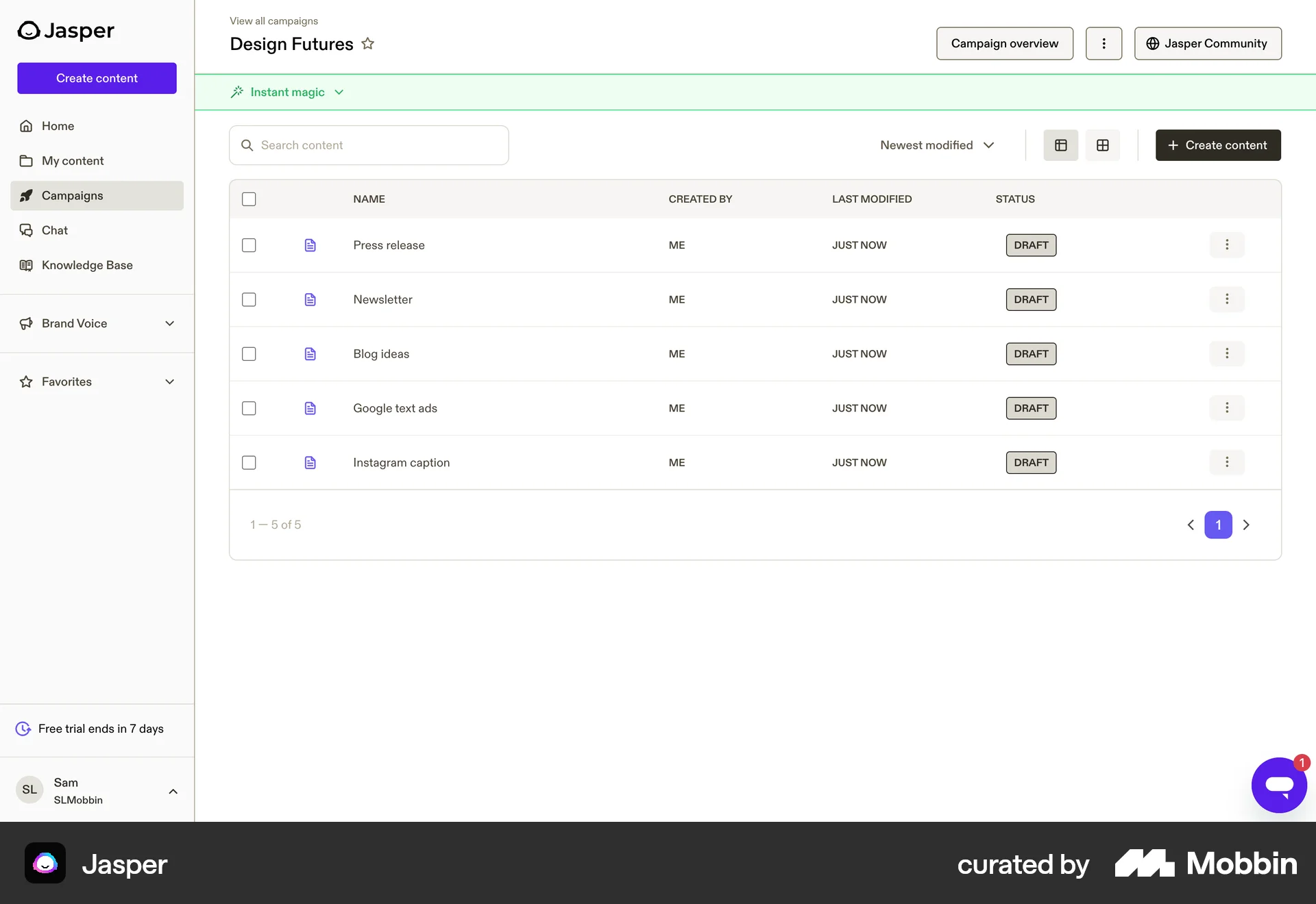 Jasper Web screen containing Pagination UI element