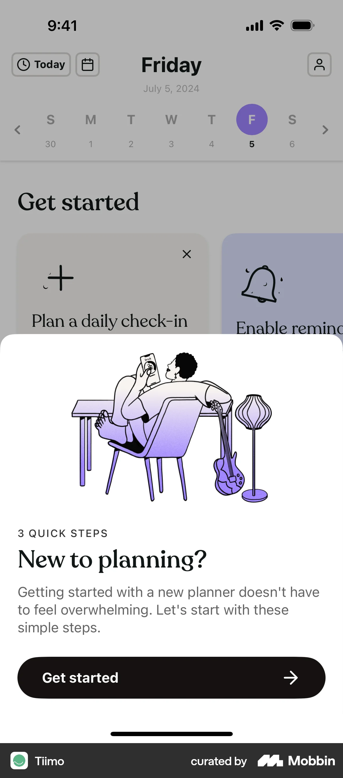 Tiimo iOS Guided Tour & Tutorial screen